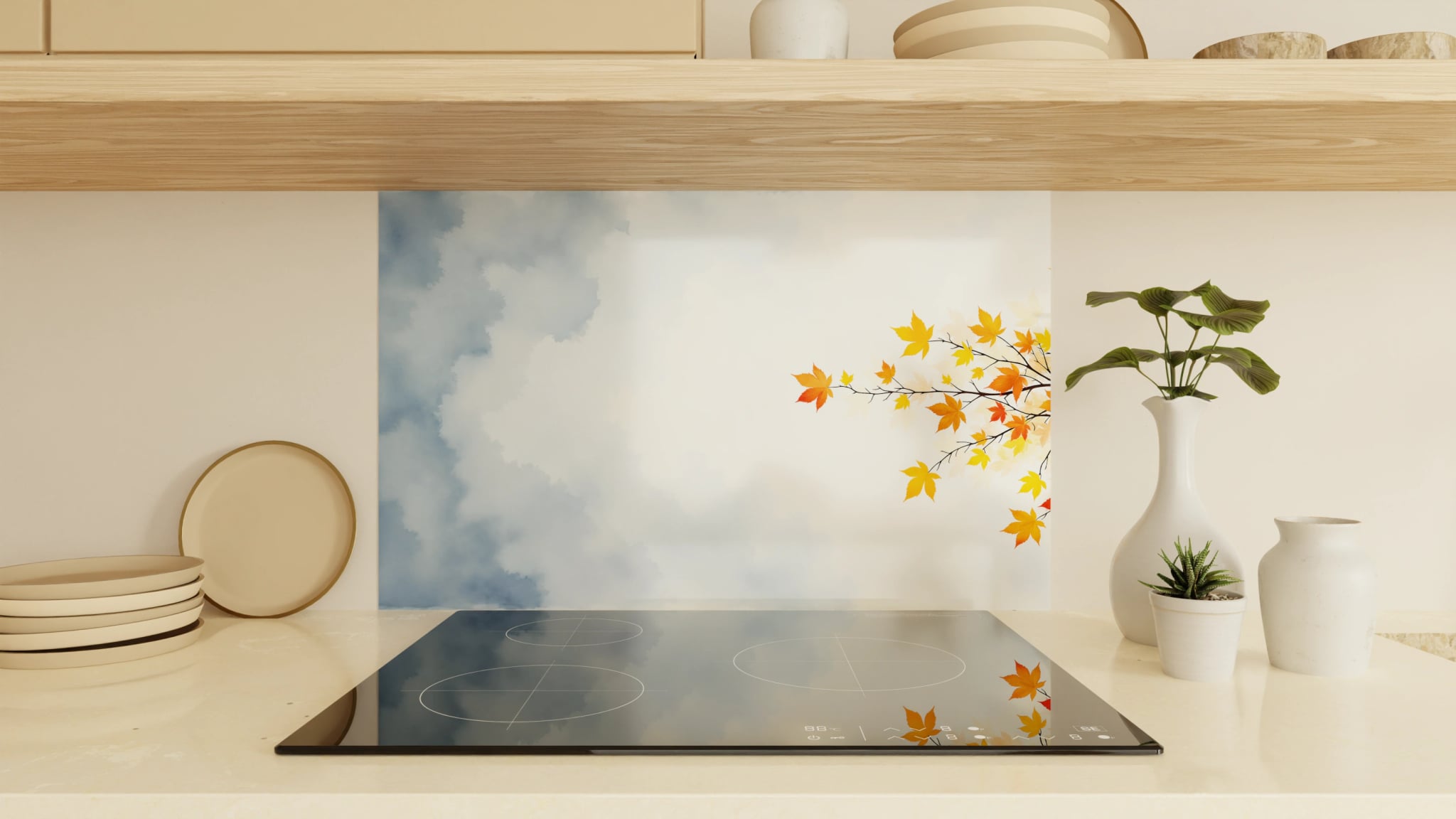 Spritzschutz - Ahornzweig Aquarell – Bild 1