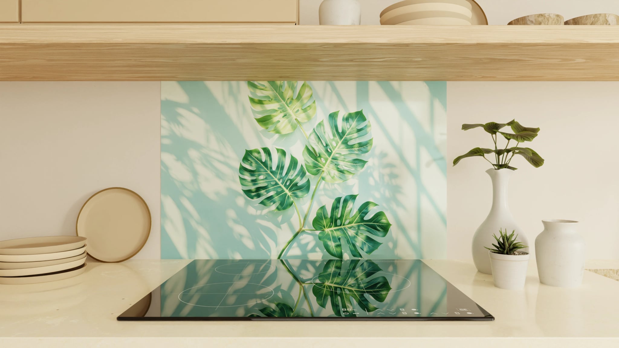 Spritzschutz - Monstera Schattenspiel Mint – Bild 1