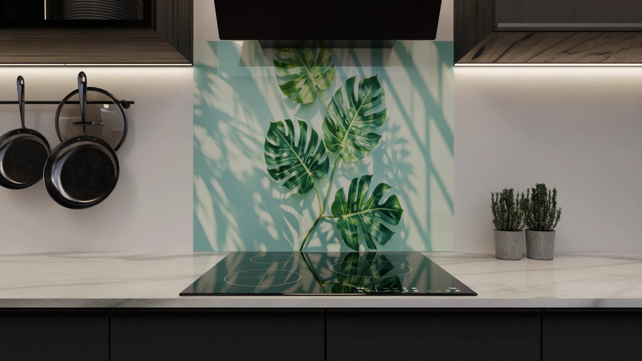 Spritzschutz - Monstera Schattenspiel Mint – Bild 3