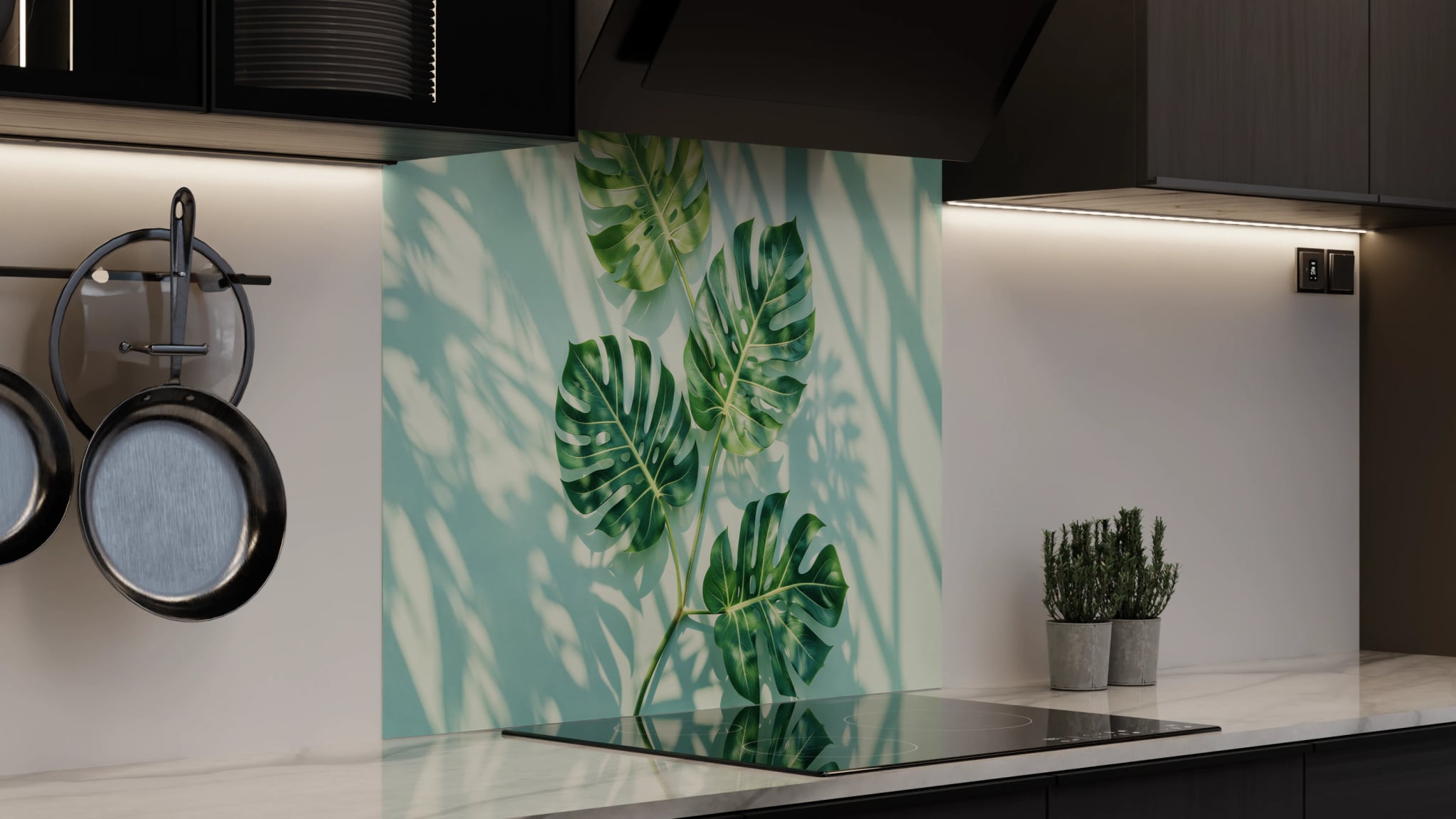 Spritzschutz - Monstera Schattenspiel Mint – Bild 4