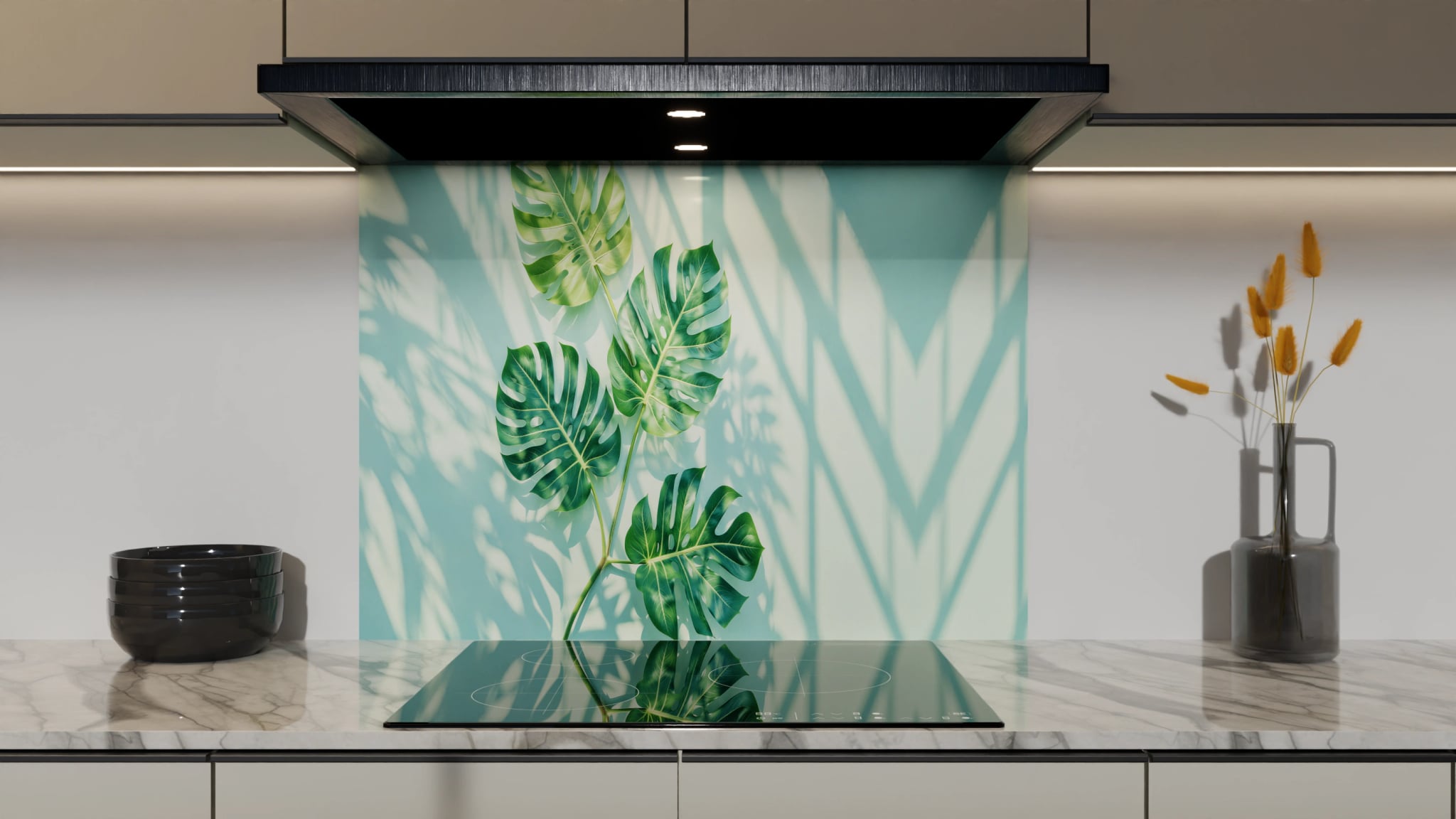 Spritzschutz - Monstera Schattenspiel Mint – Bild 5
