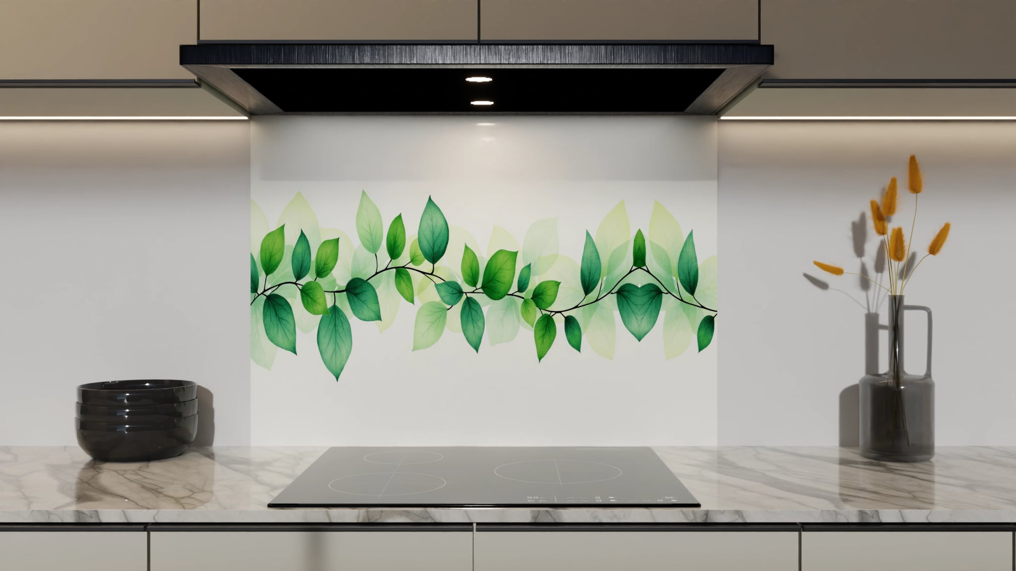 Spritzschutz - Blätterranke Aquarell – Bild 5