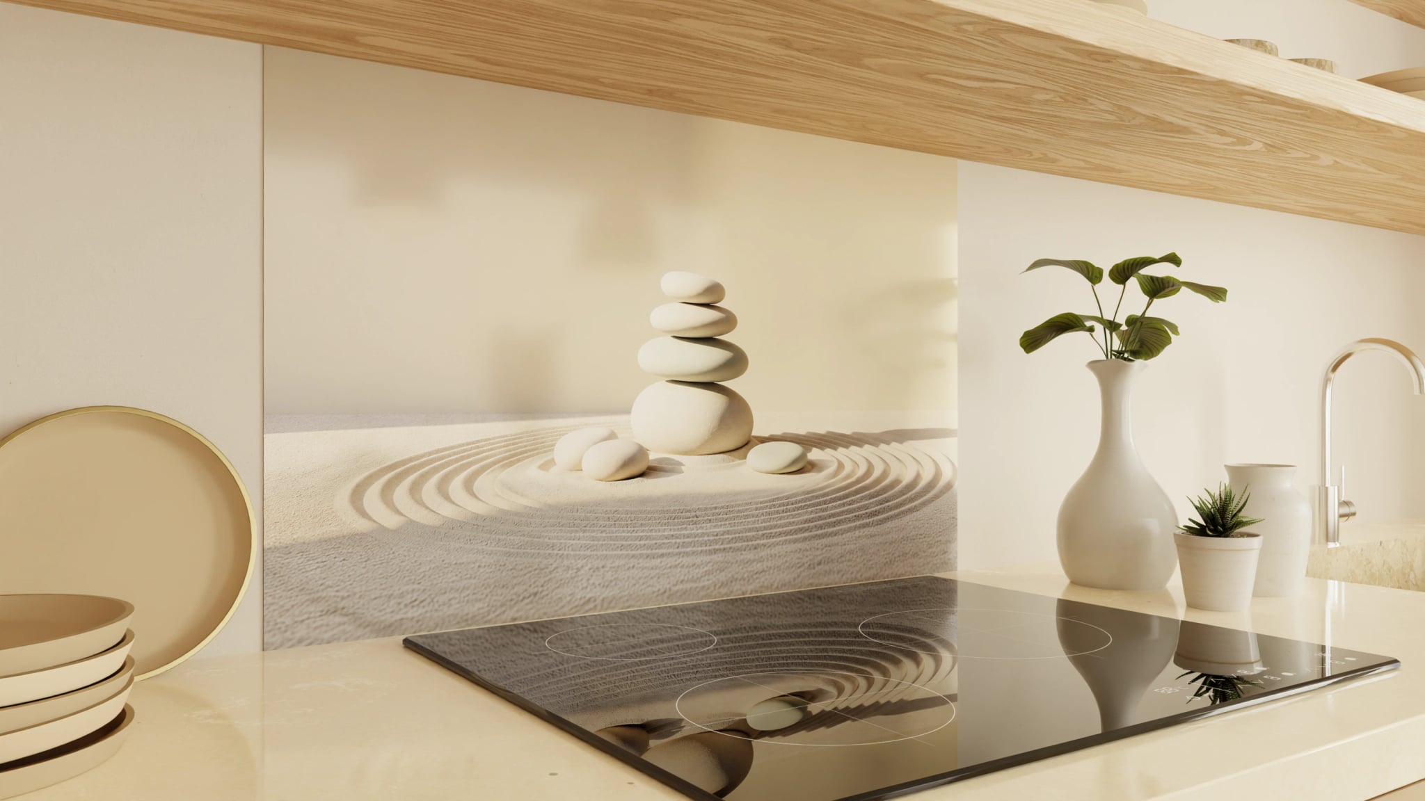 Spritzschutz - Zen-Garten Steine Sand – Bild 2