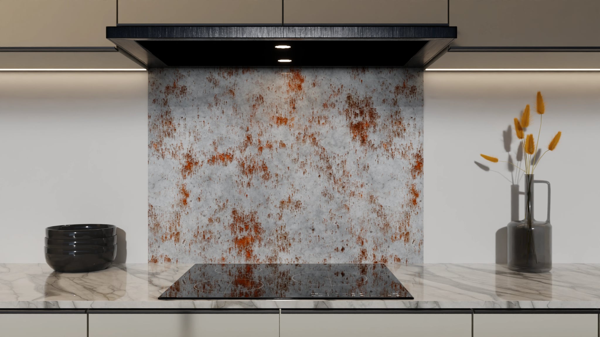 Spritzschutz - Metall Rost Grau-Patina – Bild 5