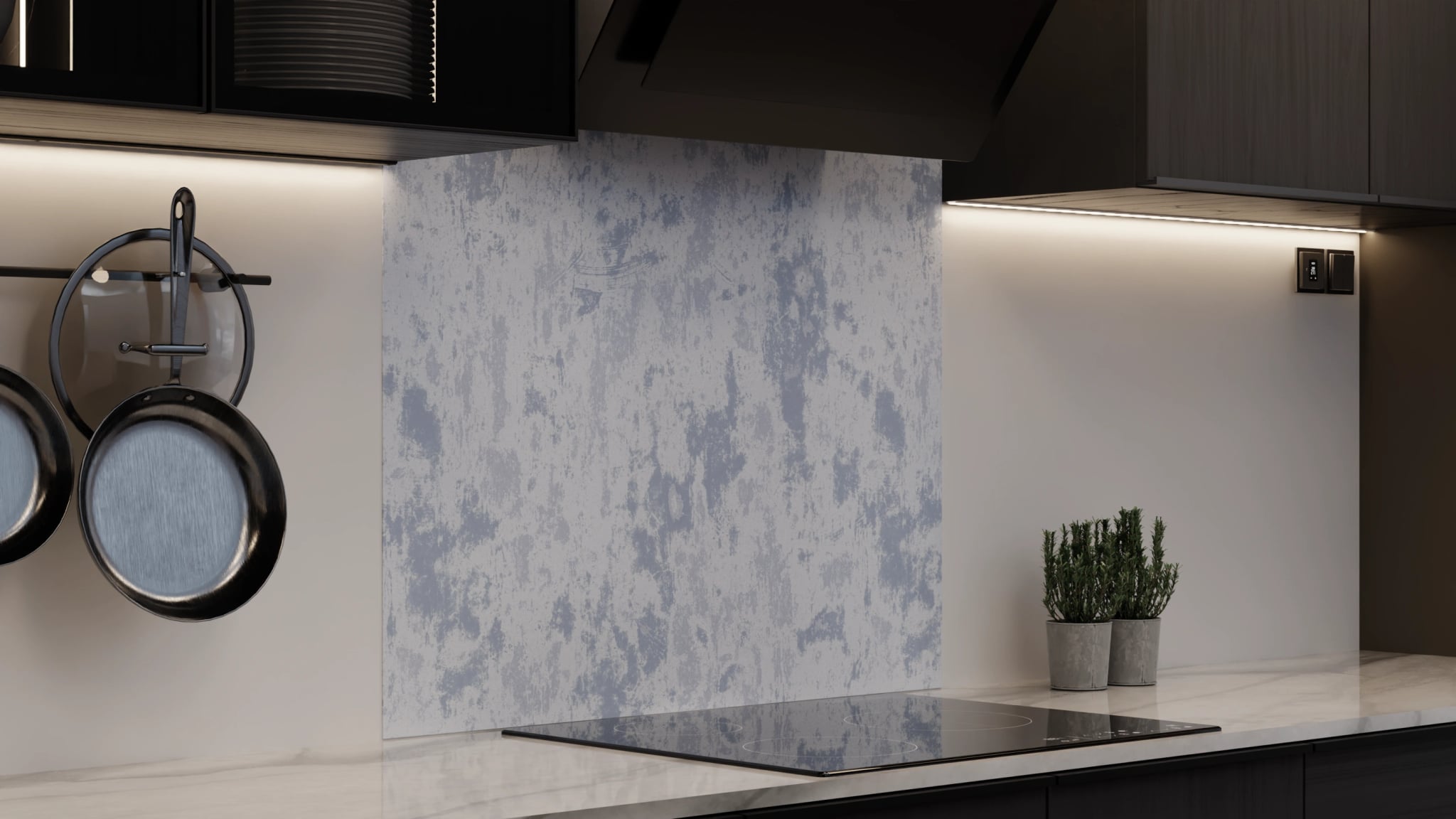 Spritzschutz - Metall Blau-Grau Verwittert – Bild 4