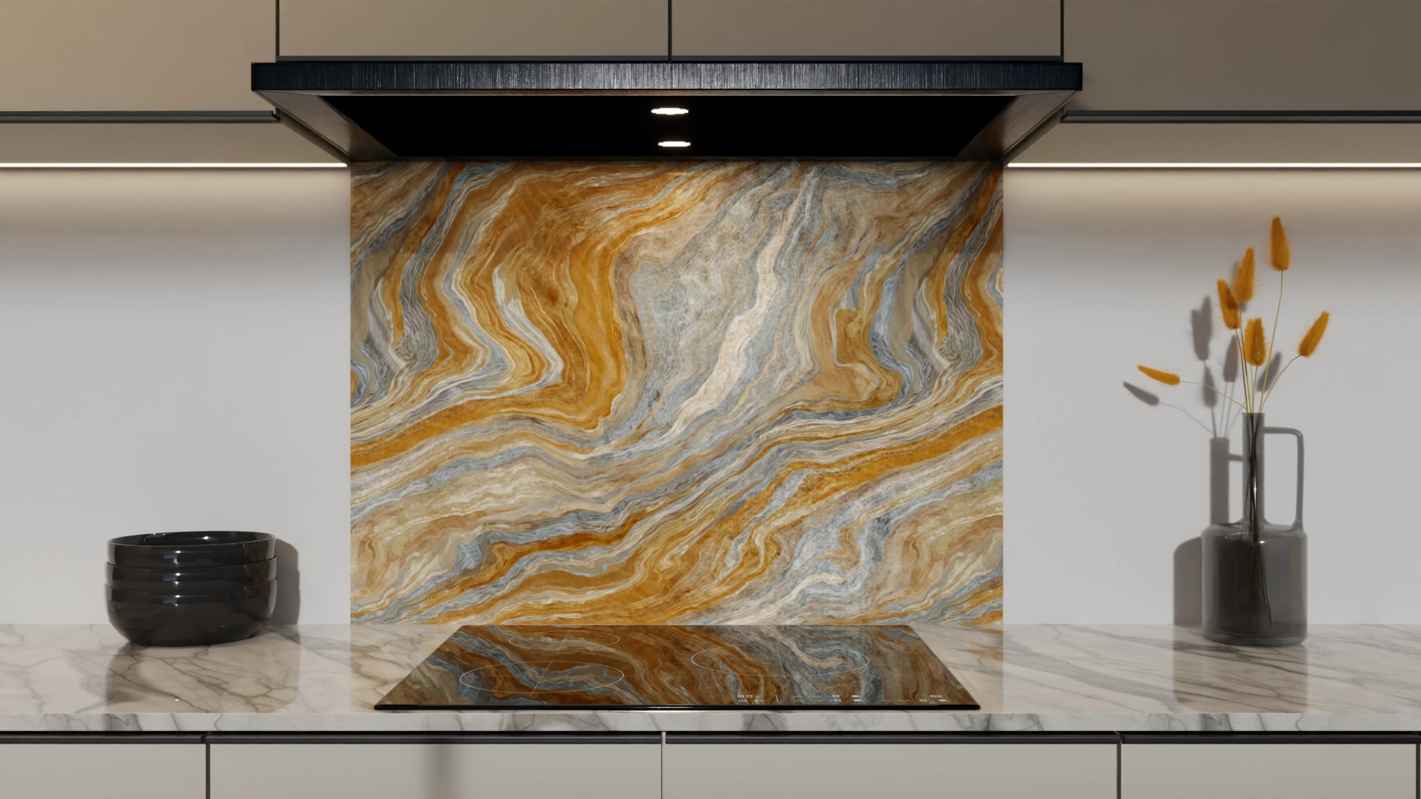 Spritzschutz - Onyx Gold-Blaugrau – Bild 5