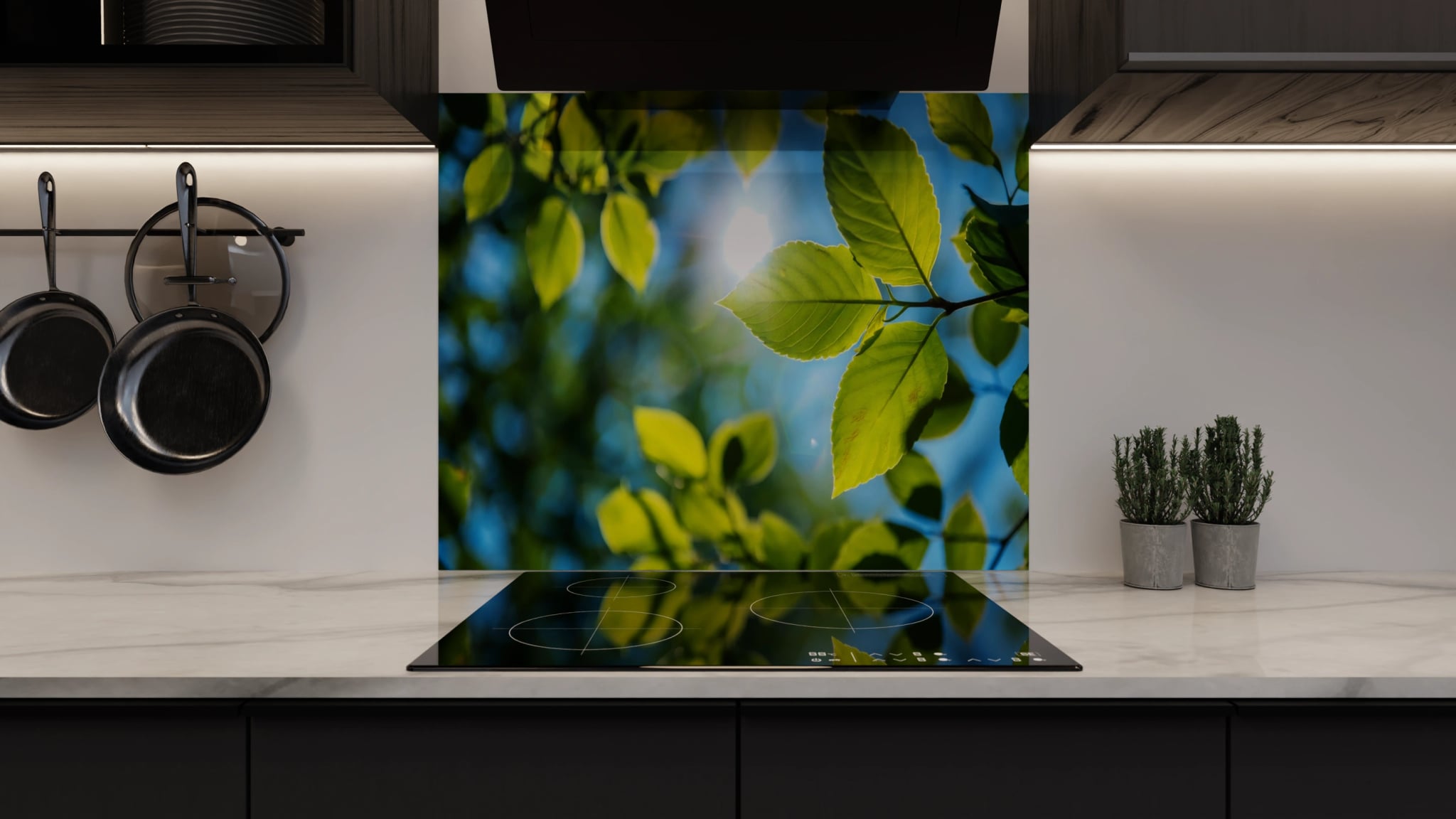 Spritzschutz - Blätter Sonnenlicht – Bild 3