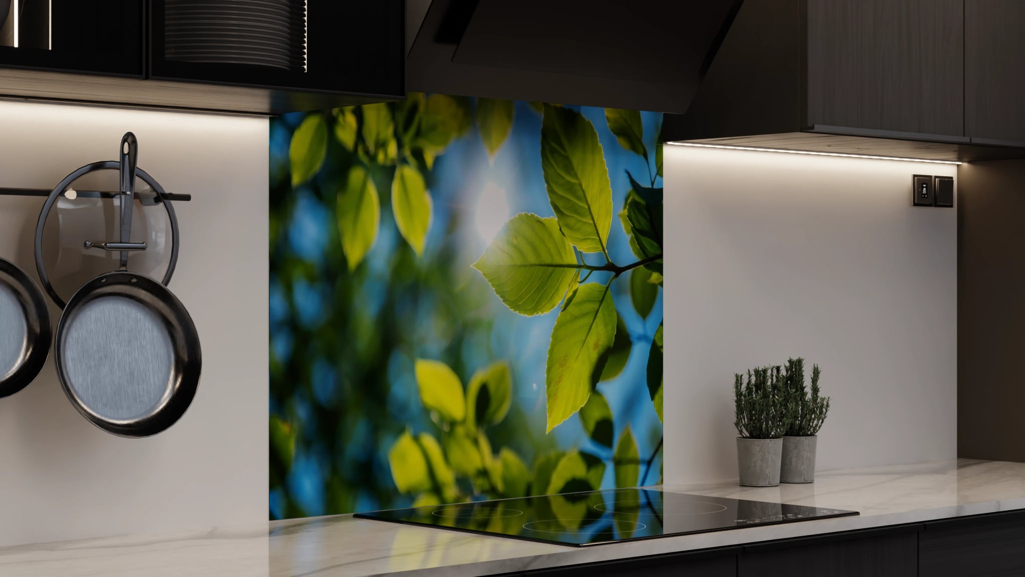 Spritzschutz - Blätter Sonnenlicht – Bild 4