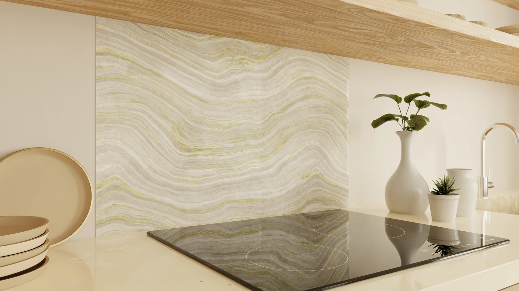 Spritzschutz - Onyx Creme-Olivgrün – Bild 2