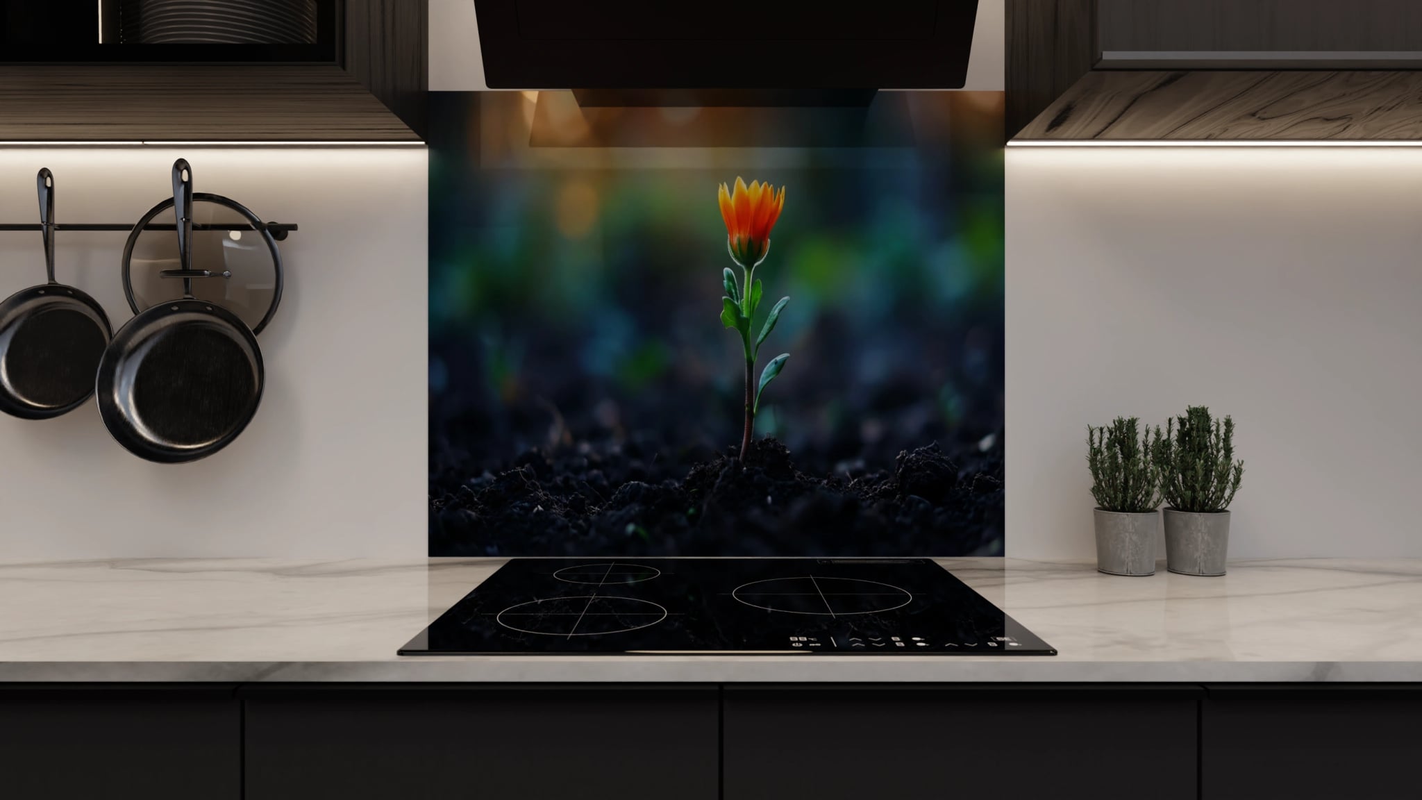 Spritzschutz - Blüte Orange Aufbruch – Bild 3