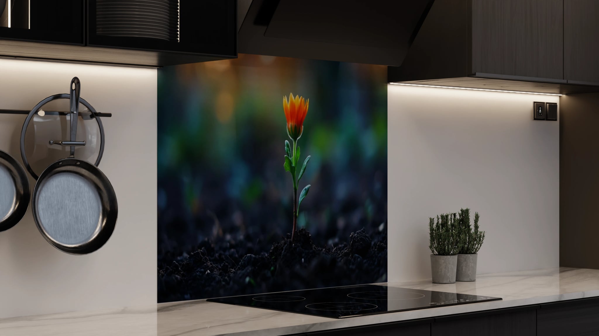 Spritzschutz - Blüte Orange Aufbruch – Bild 4