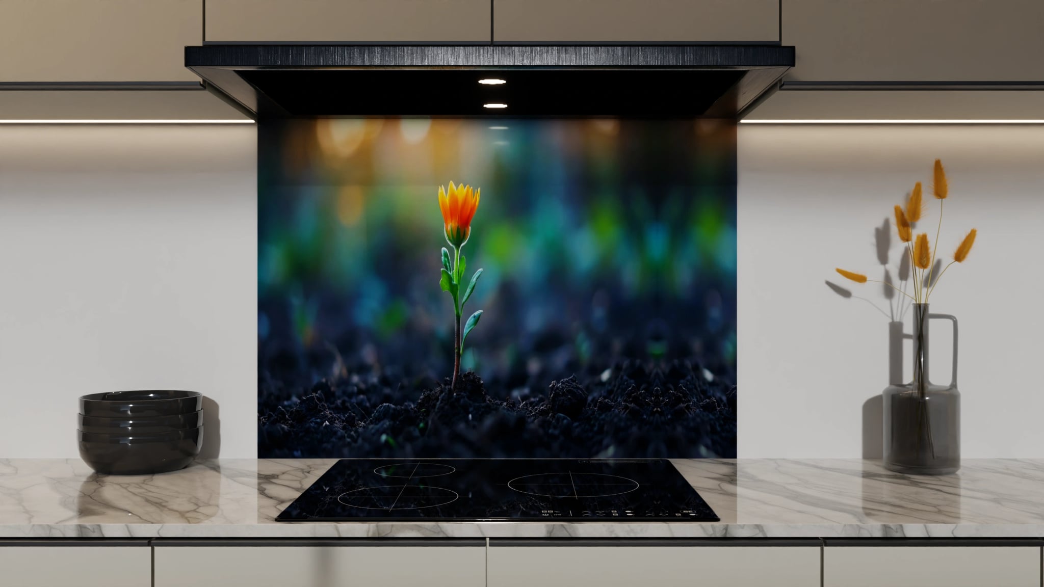 Spritzschutz - Blüte Orange Aufbruch – Bild 5