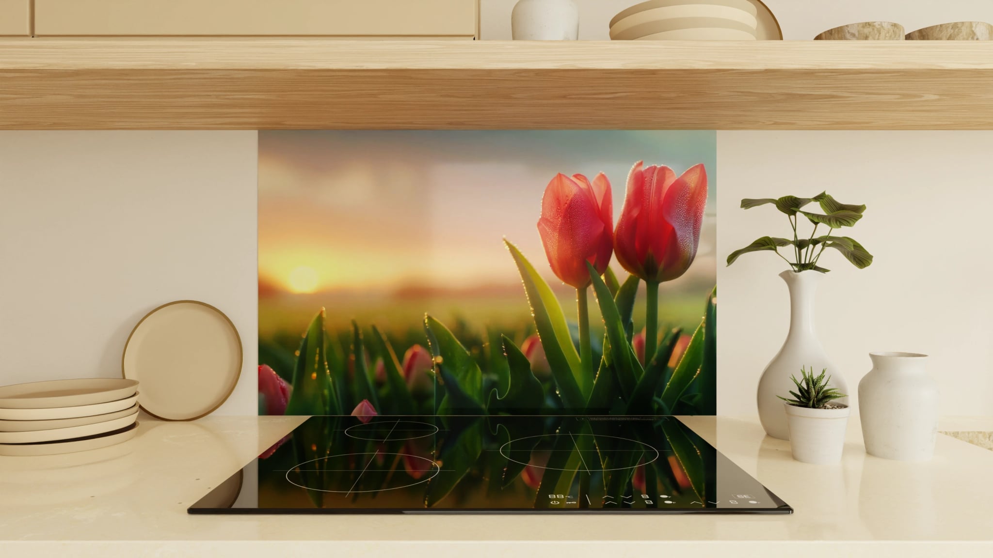 Spritzschutz - Tulpen Rot Morgenrot – Bild 1