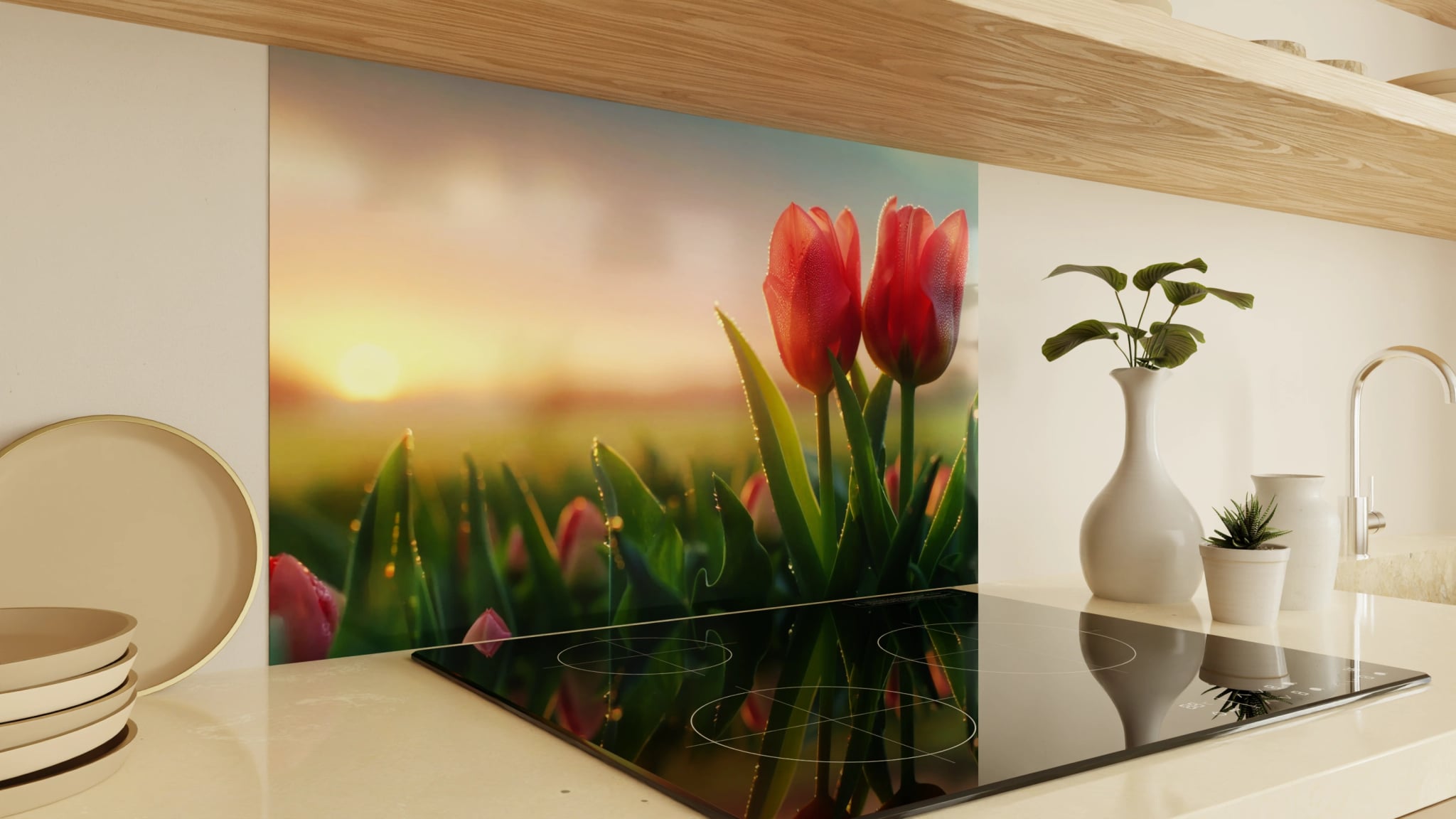Spritzschutz - Tulpen Rot Morgenrot – Bild 2