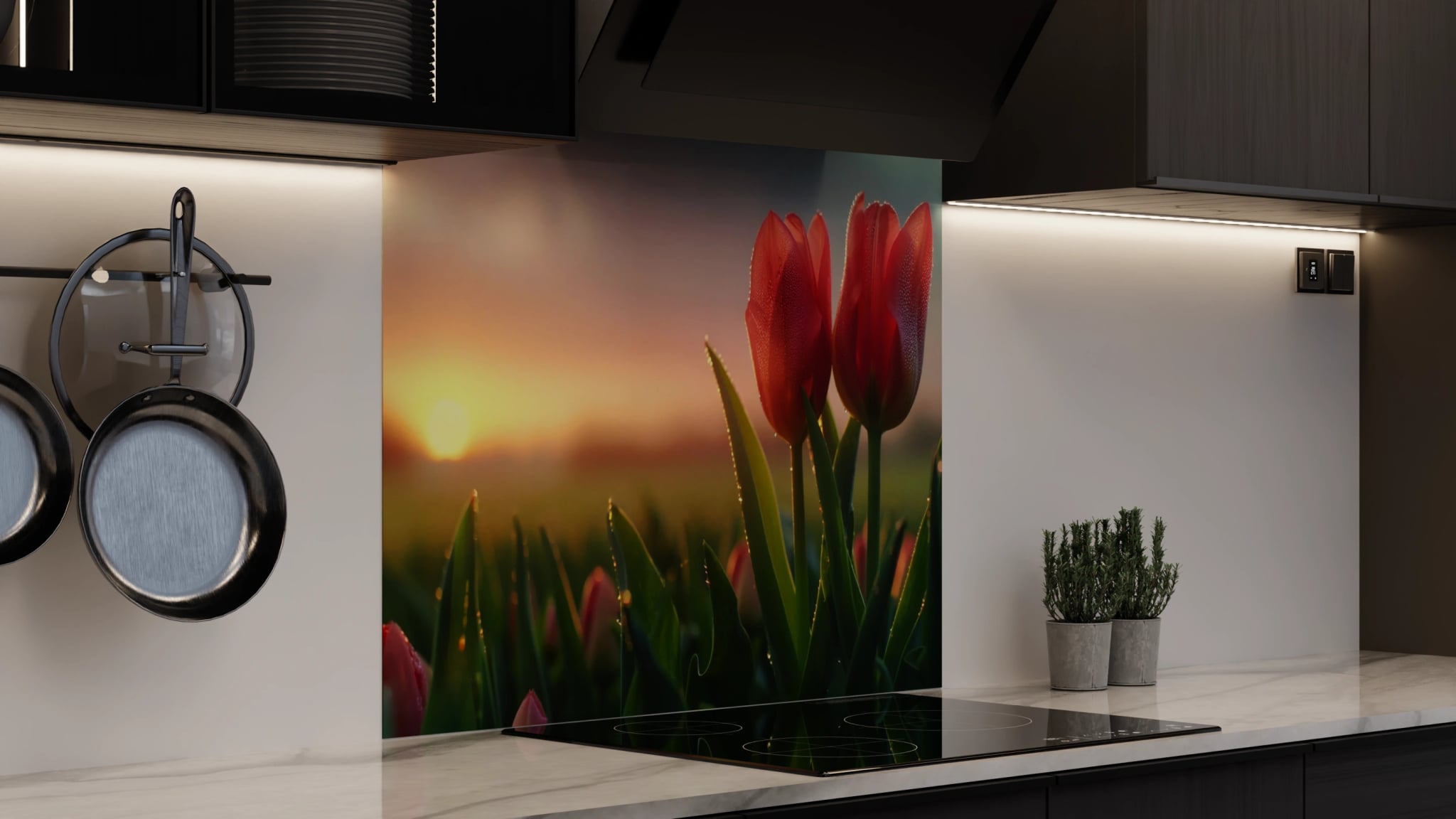Spritzschutz - Tulpen Rot Morgenrot – Bild 4