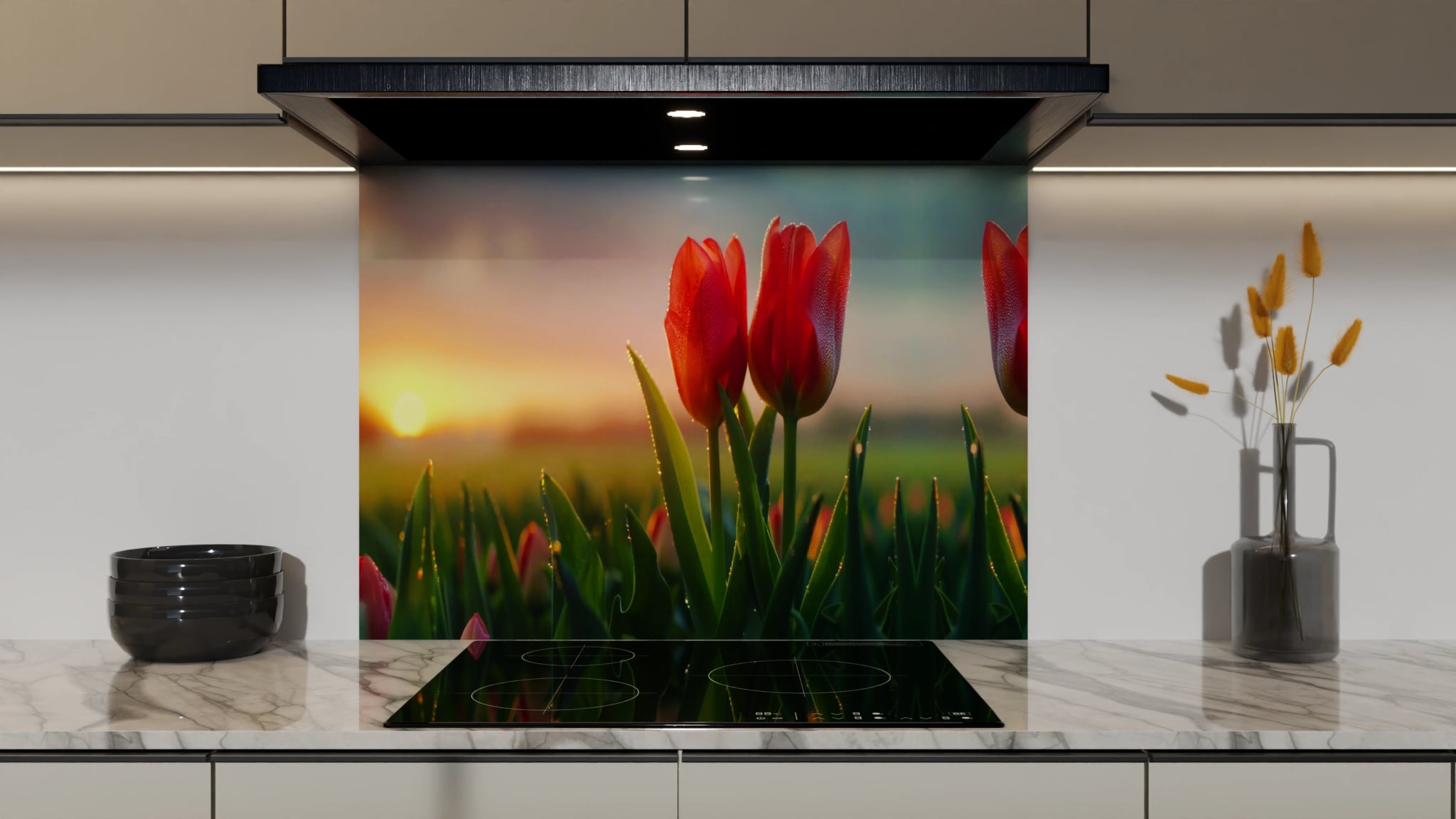 Spritzschutz - Tulpen Rot Morgenrot – Bild 5