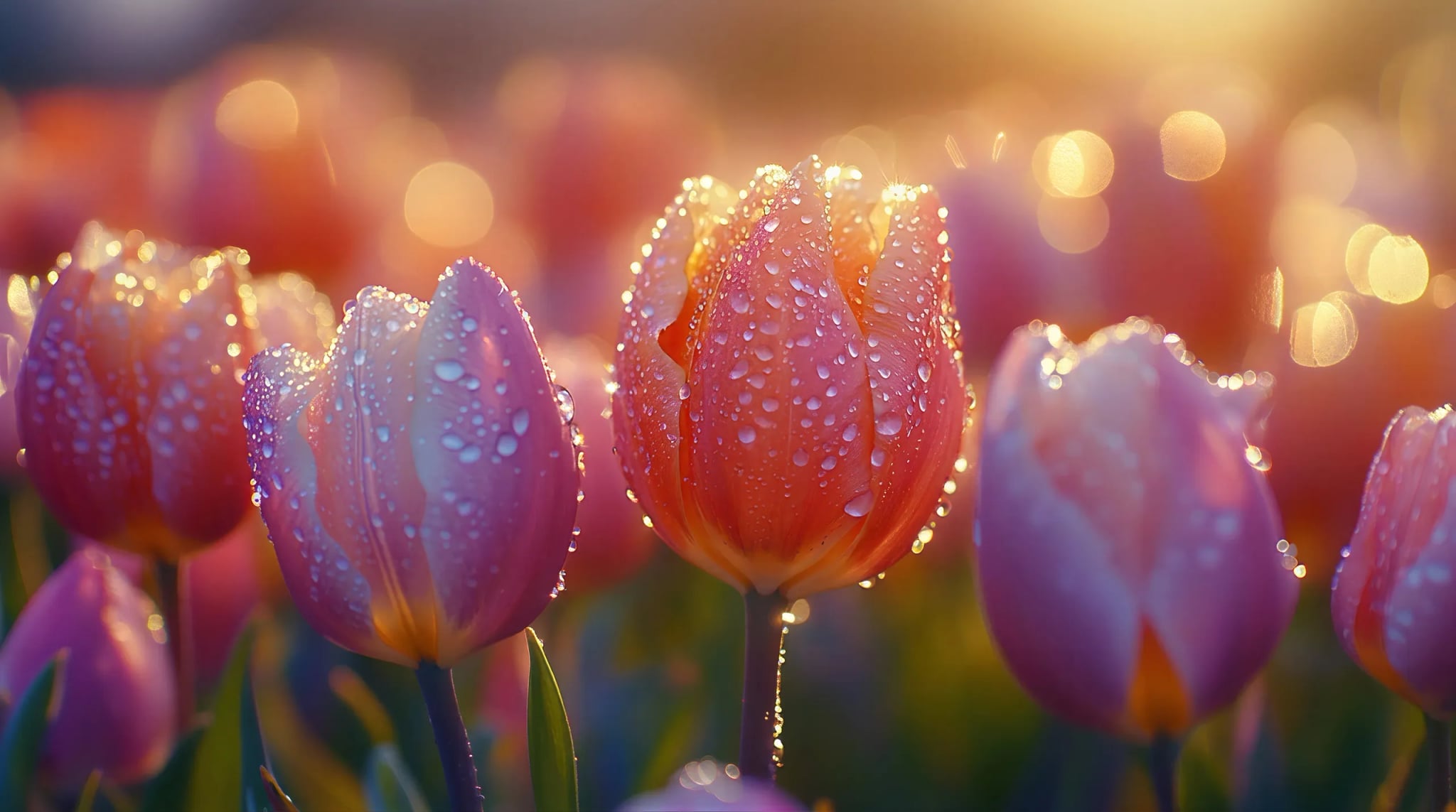 Spritzschutz - Tulpen Lila Gold Bokeh – Bild 6