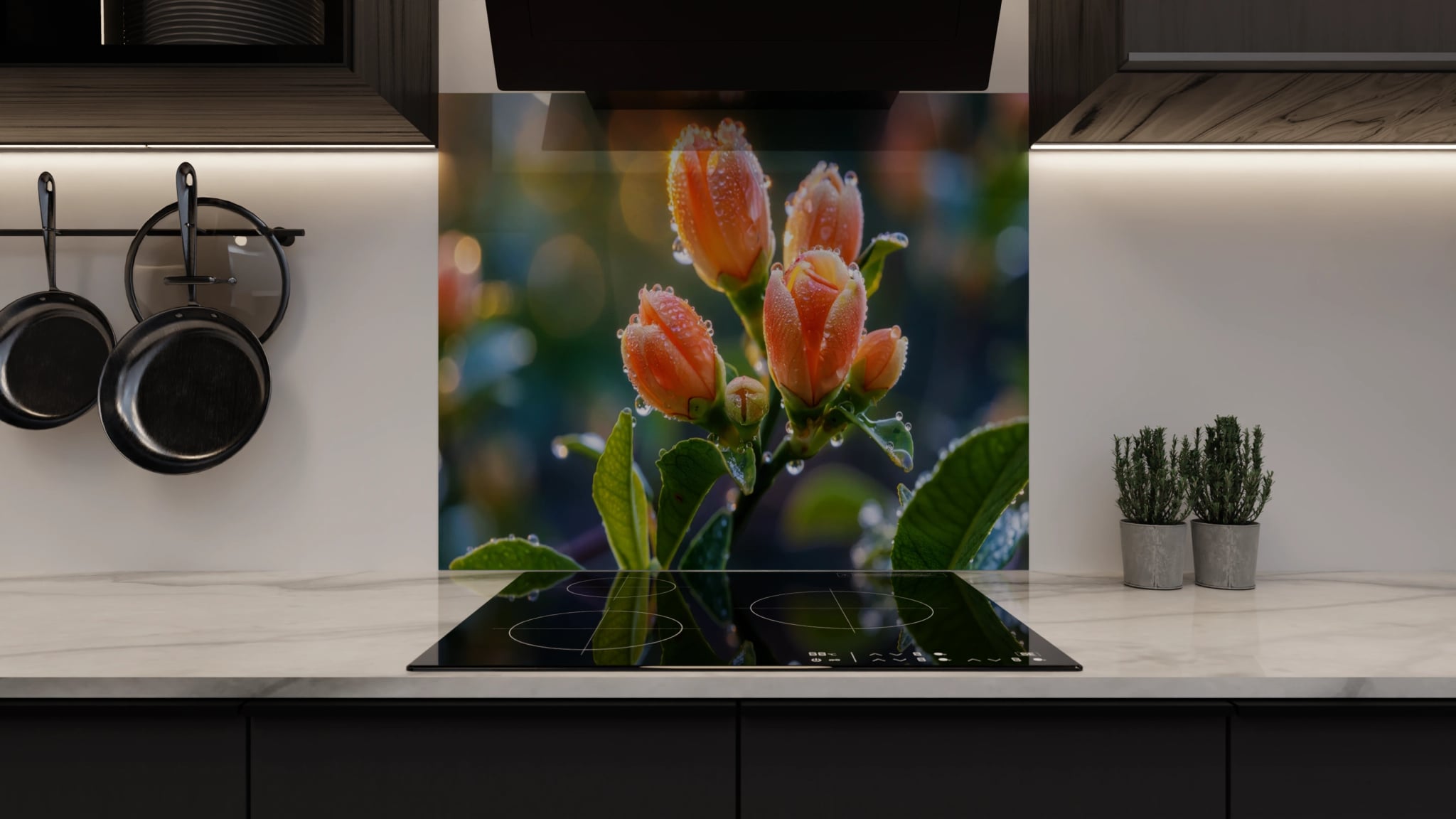 Spritzschutz - Rosenknospen Pfirsich Tau – Bild 3