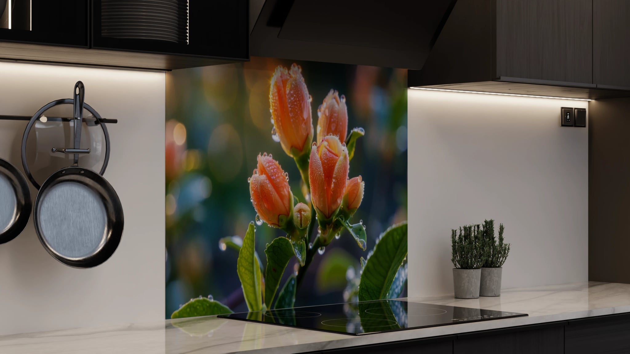 Spritzschutz - Rosenknospen Pfirsich Tau – Bild 4