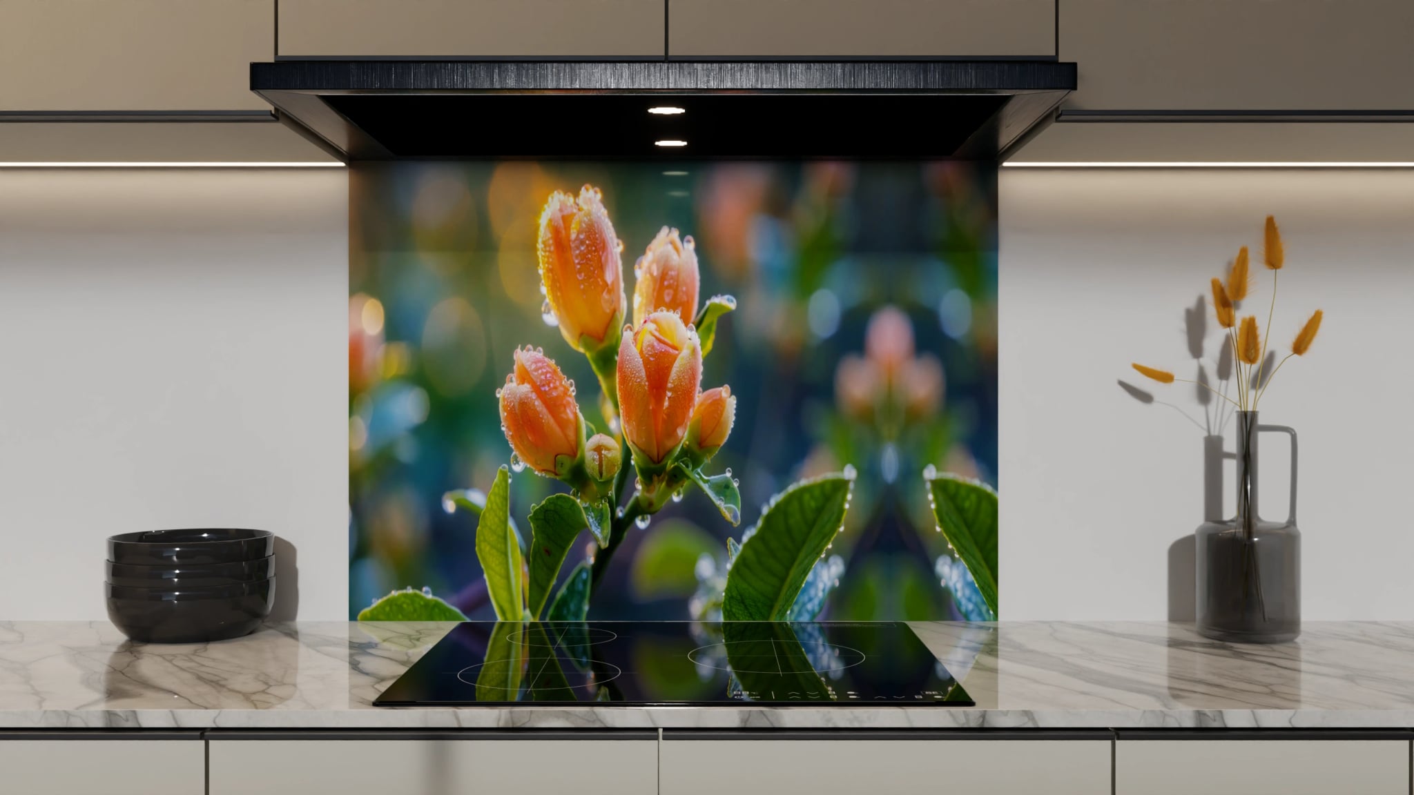 Spritzschutz - Rosenknospen Pfirsich Tau – Bild 5