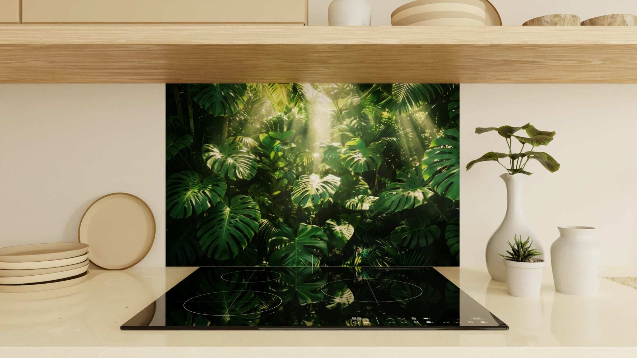 Spritzschutz - Monstera Dschungel Sonnenlicht – Bild 1