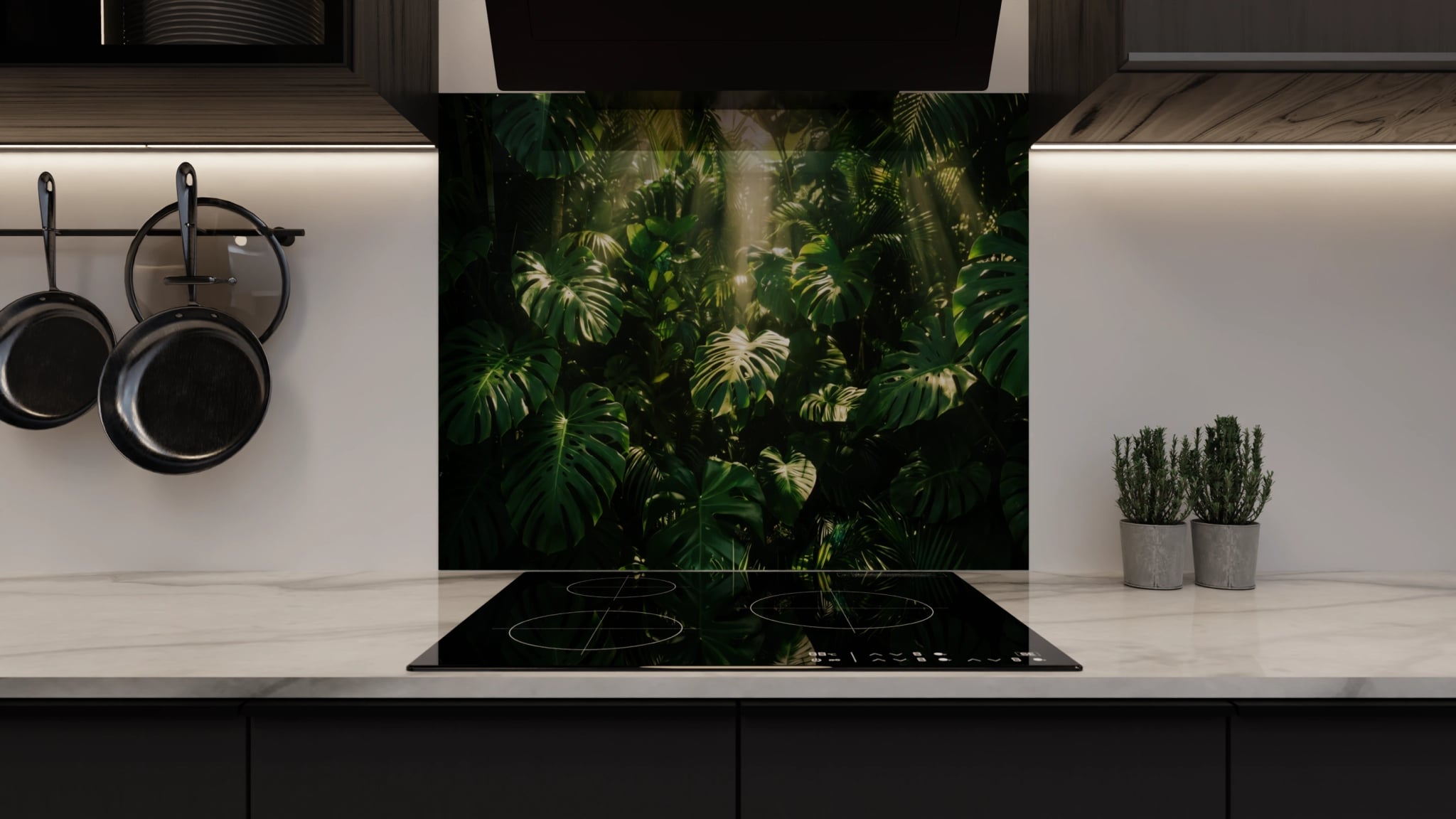 Spritzschutz - Monstera Dschungel Sonnenlicht – Bild 3