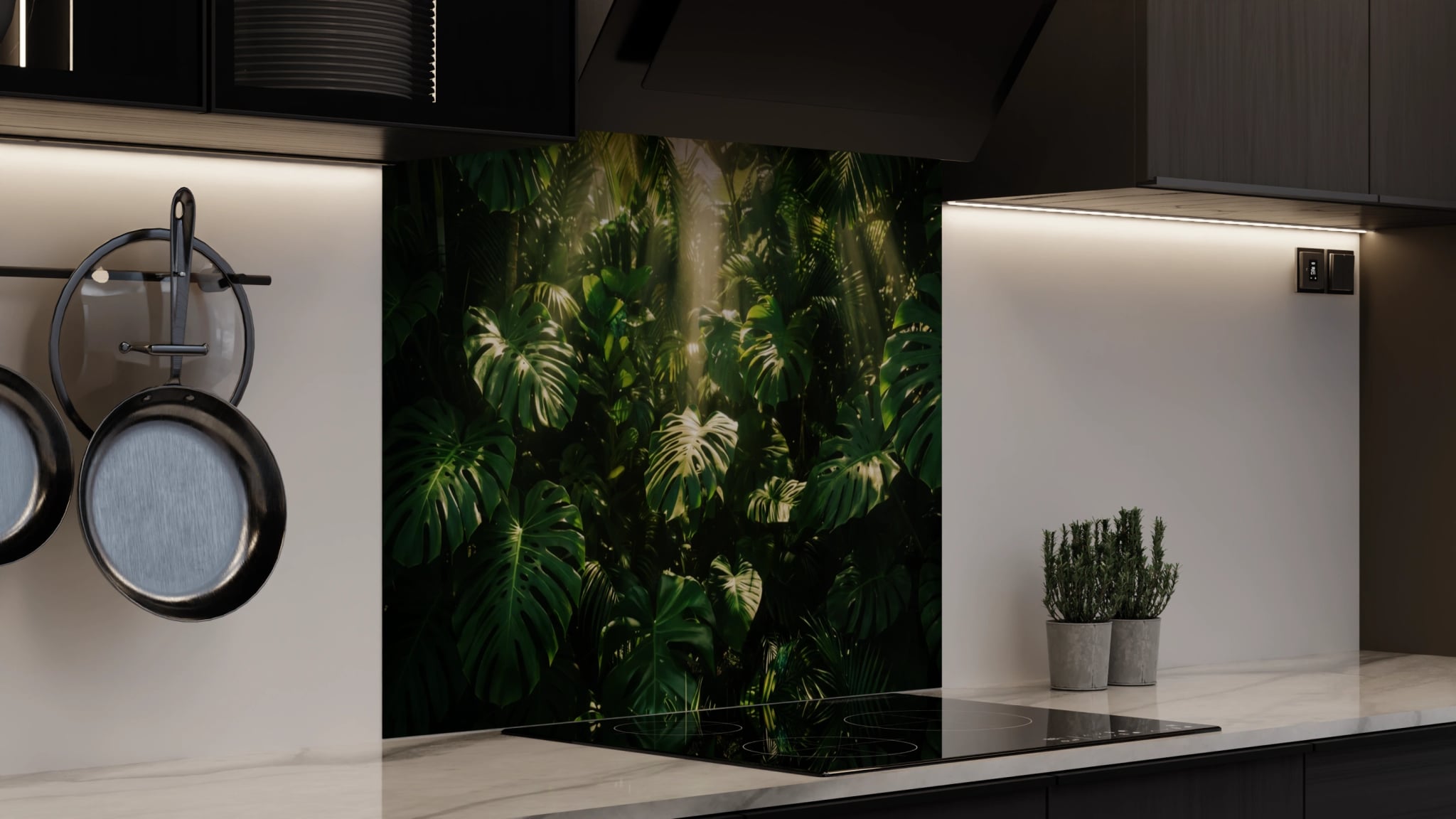 Spritzschutz - Monstera Dschungel Sonnenlicht – Bild 4