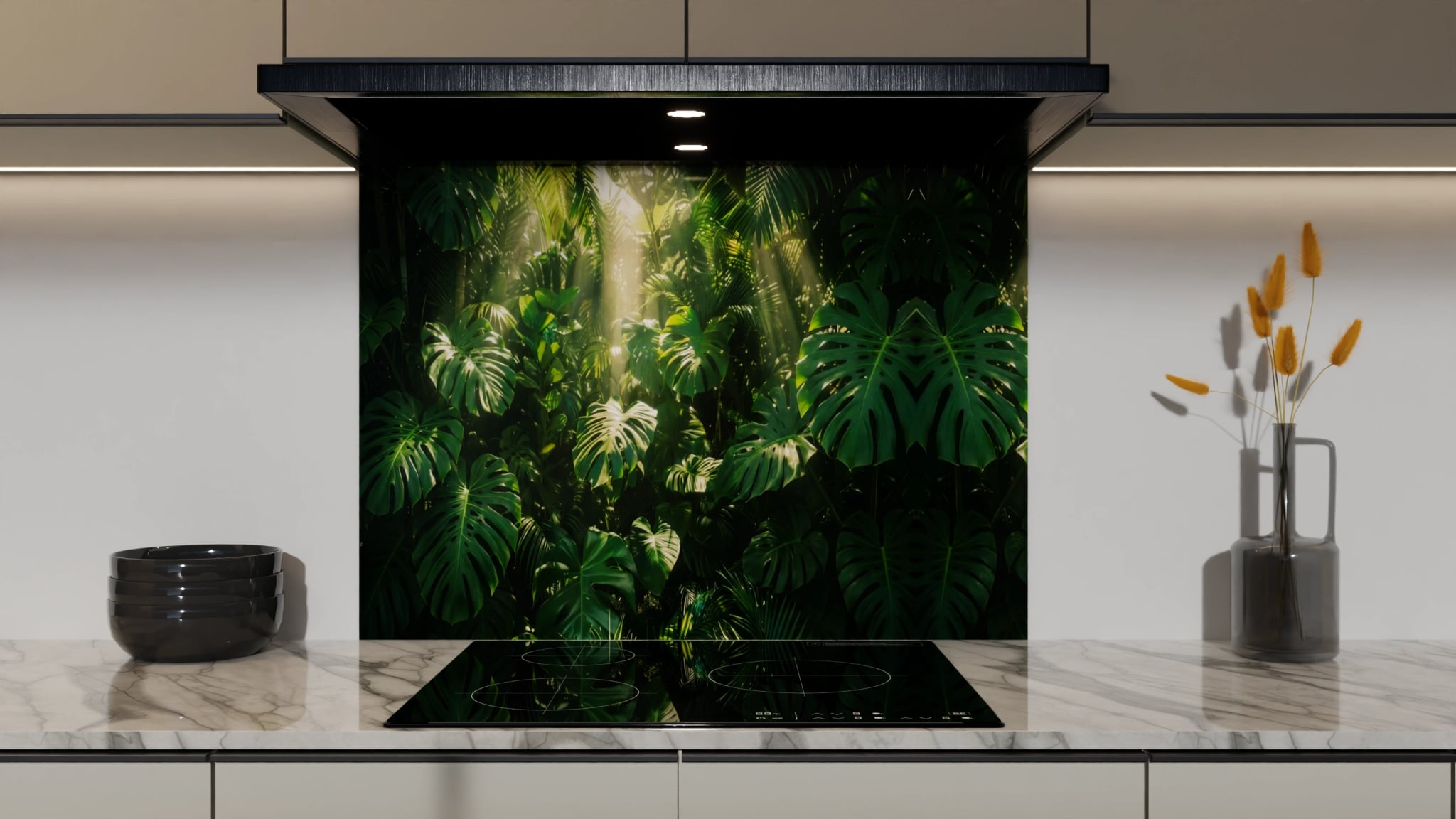 Spritzschutz - Monstera Dschungel Sonnenlicht – Bild 5