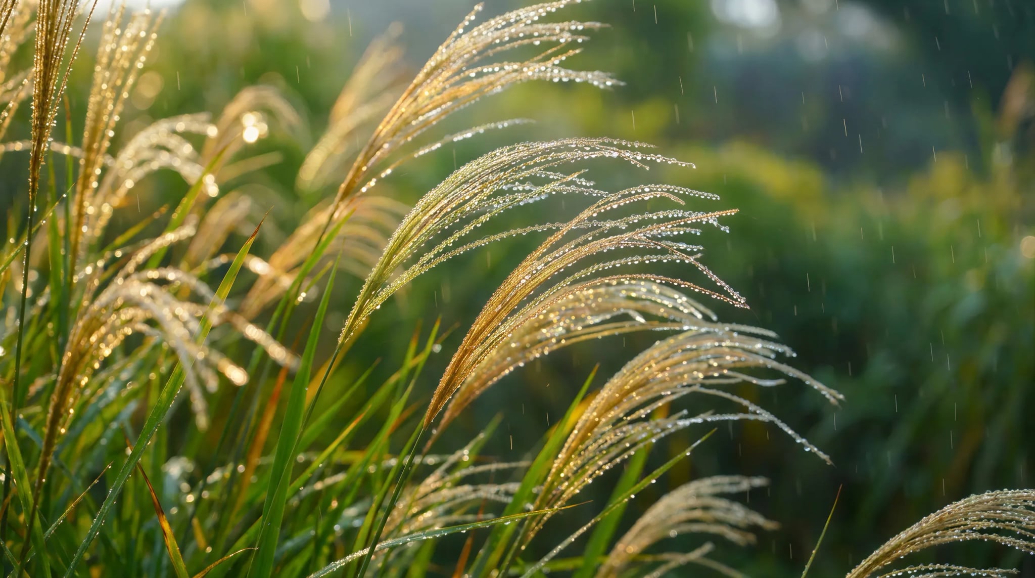 Spritzschutz - Ziergras Goldlicht Regen – Bild 6