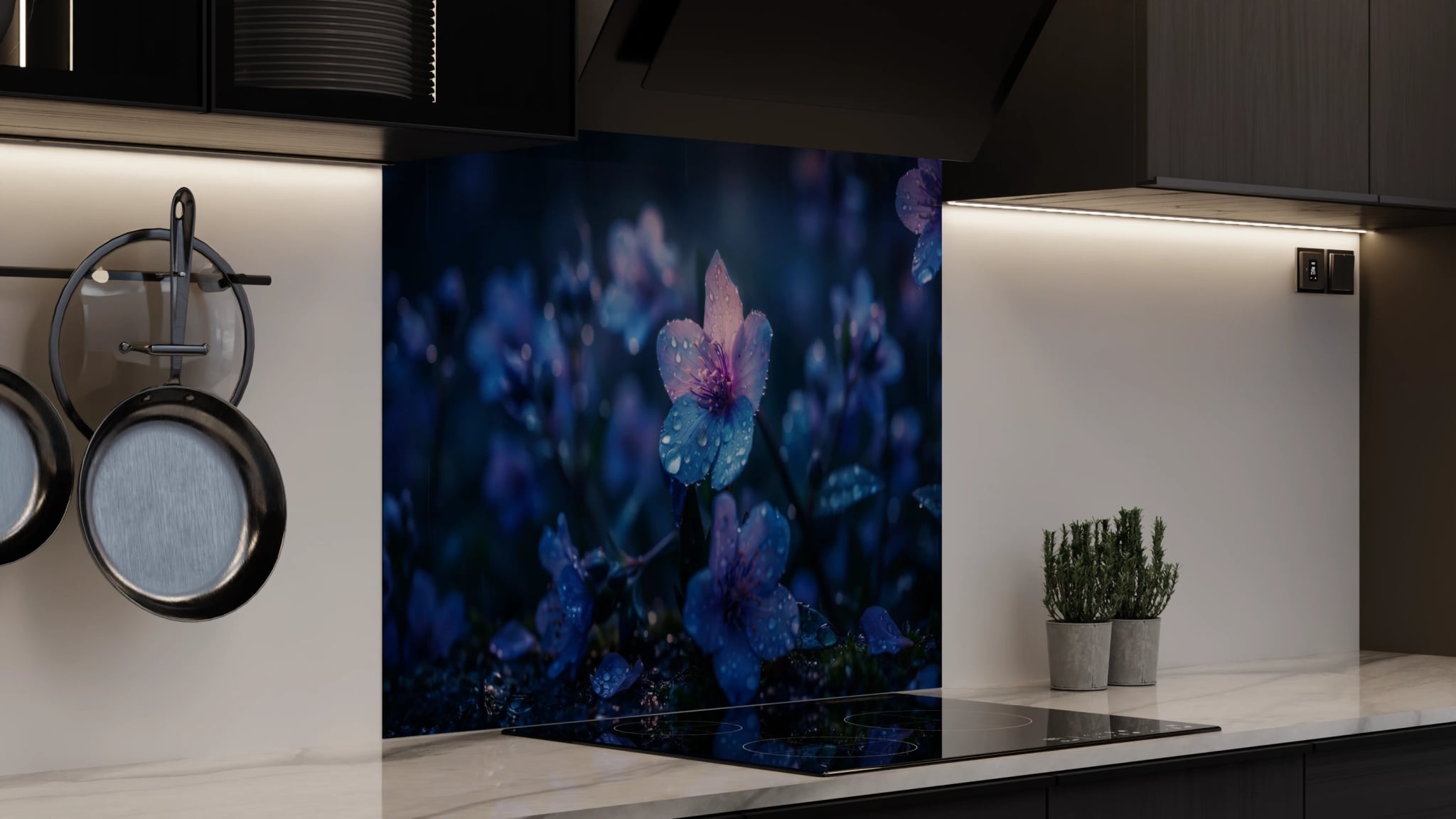 Spritzschutz - Waldblüten Blau Regen – Bild 4