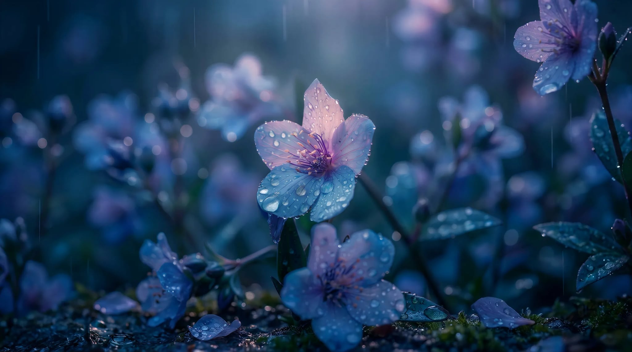 Spritzschutz - Waldblüten Blau Regen – Bild 6