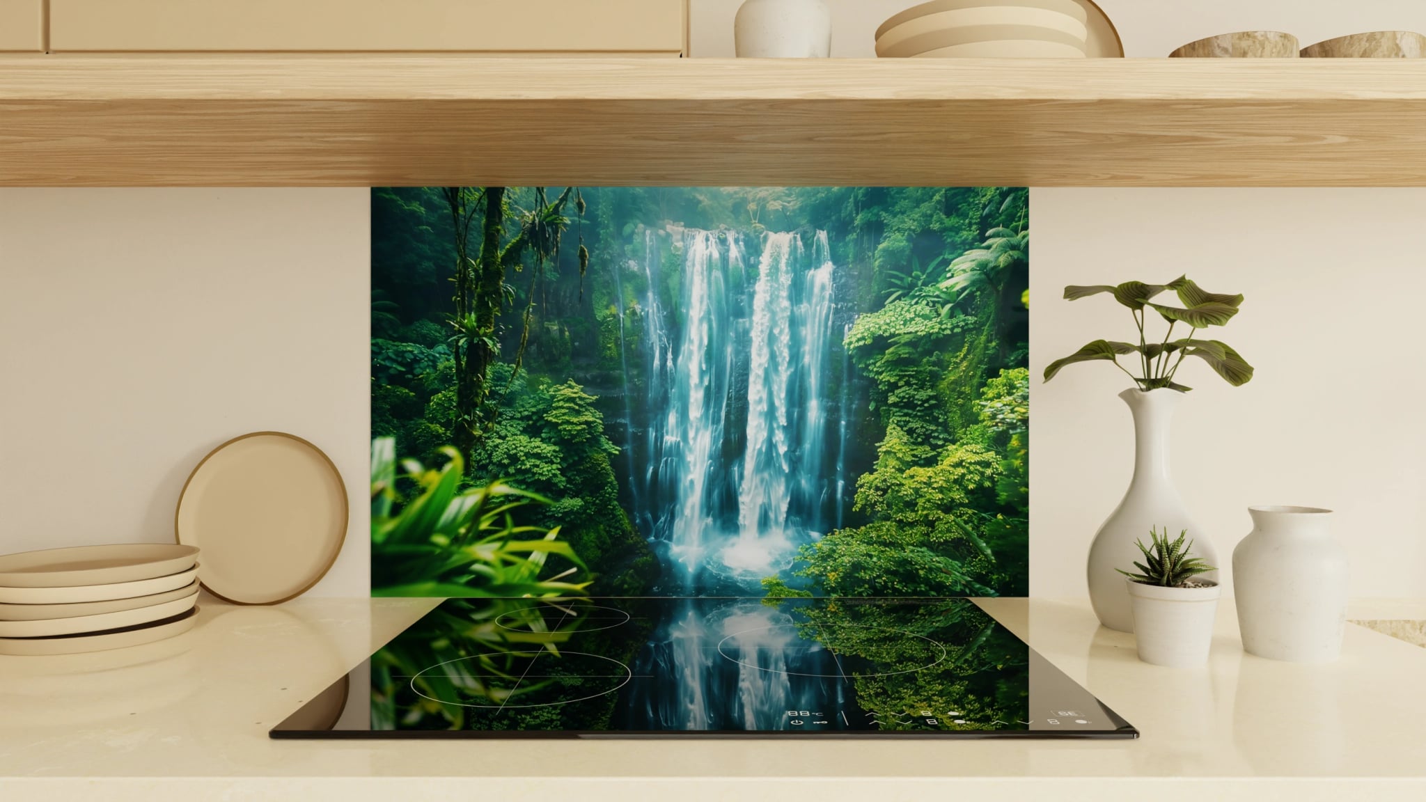 Spritzschutz - Wasserfall Tropisch Dschungel – Bild 1