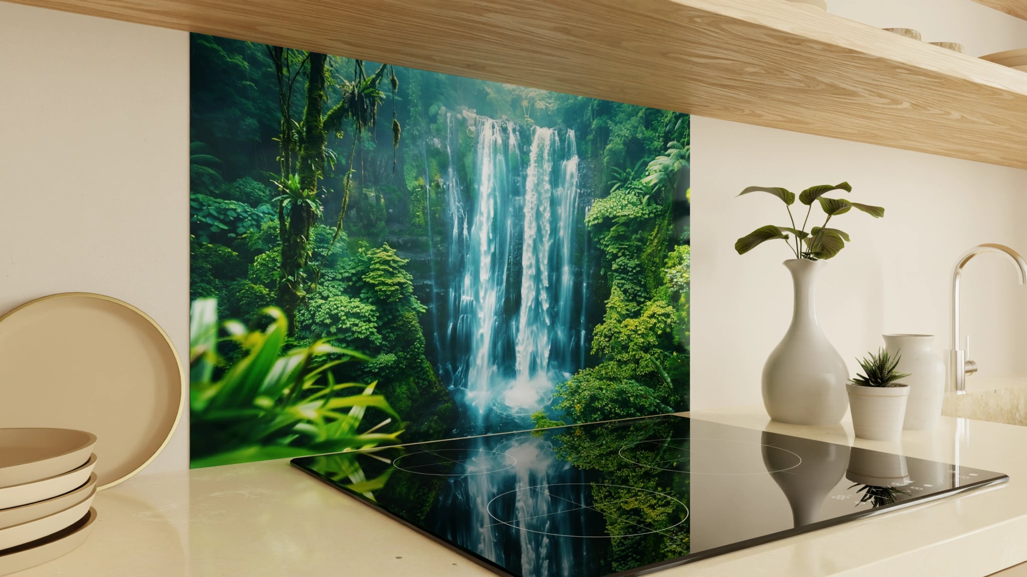 Spritzschutz - Wasserfall Tropisch Dschungel – Bild 2