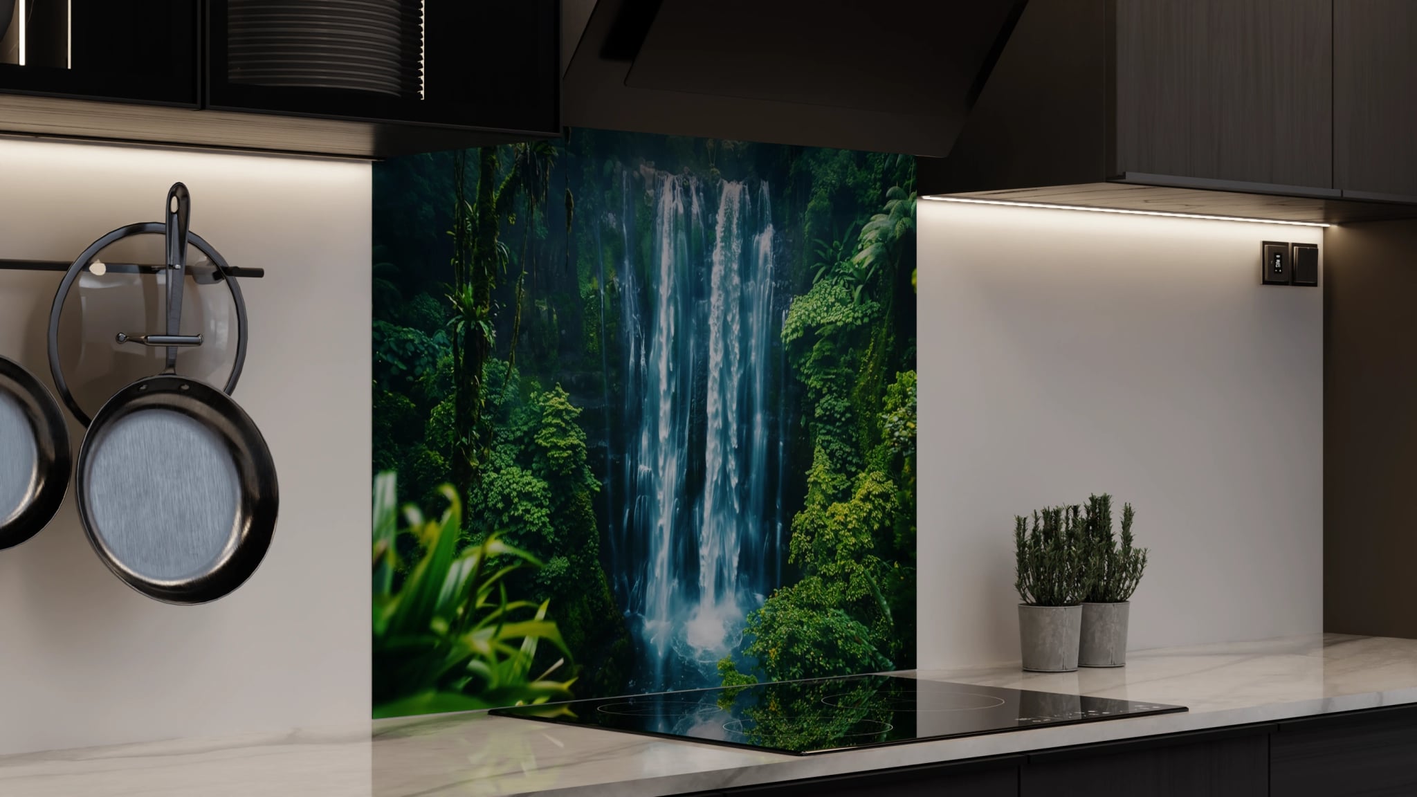 Spritzschutz - Wasserfall Tropisch Dschungel – Bild 4