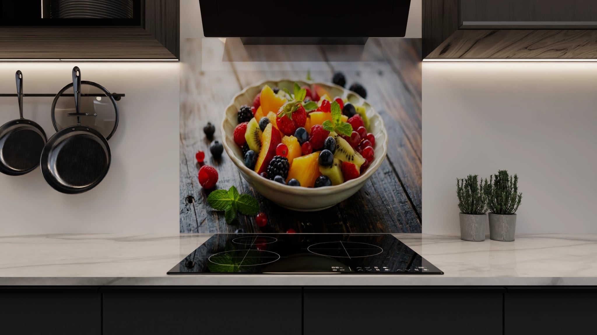 Spritzschutz - Obstsalat Bunt Schüssel – Bild 3
