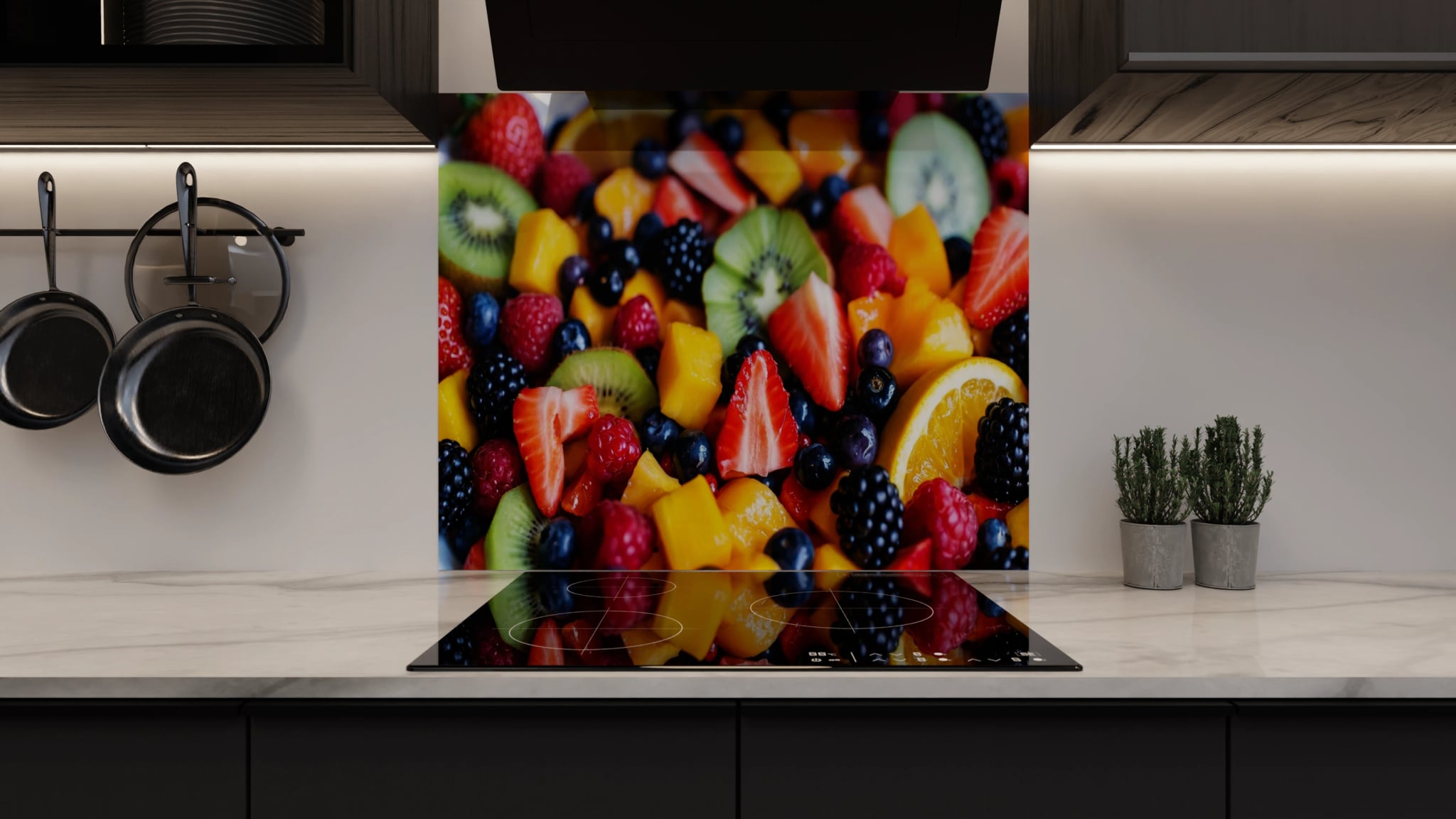 Spritzschutz - Fruchtsalat Bunt Nahaufnahme – Bild 3