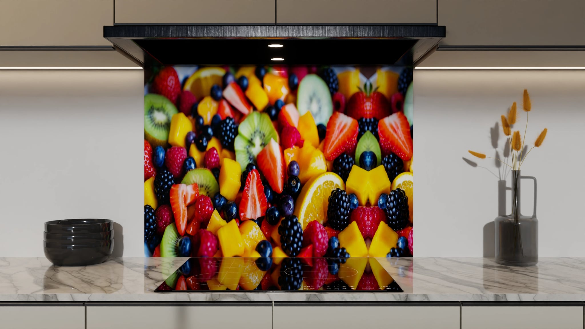 Spritzschutz - Fruchtsalat Bunt Nahaufnahme – Bild 5