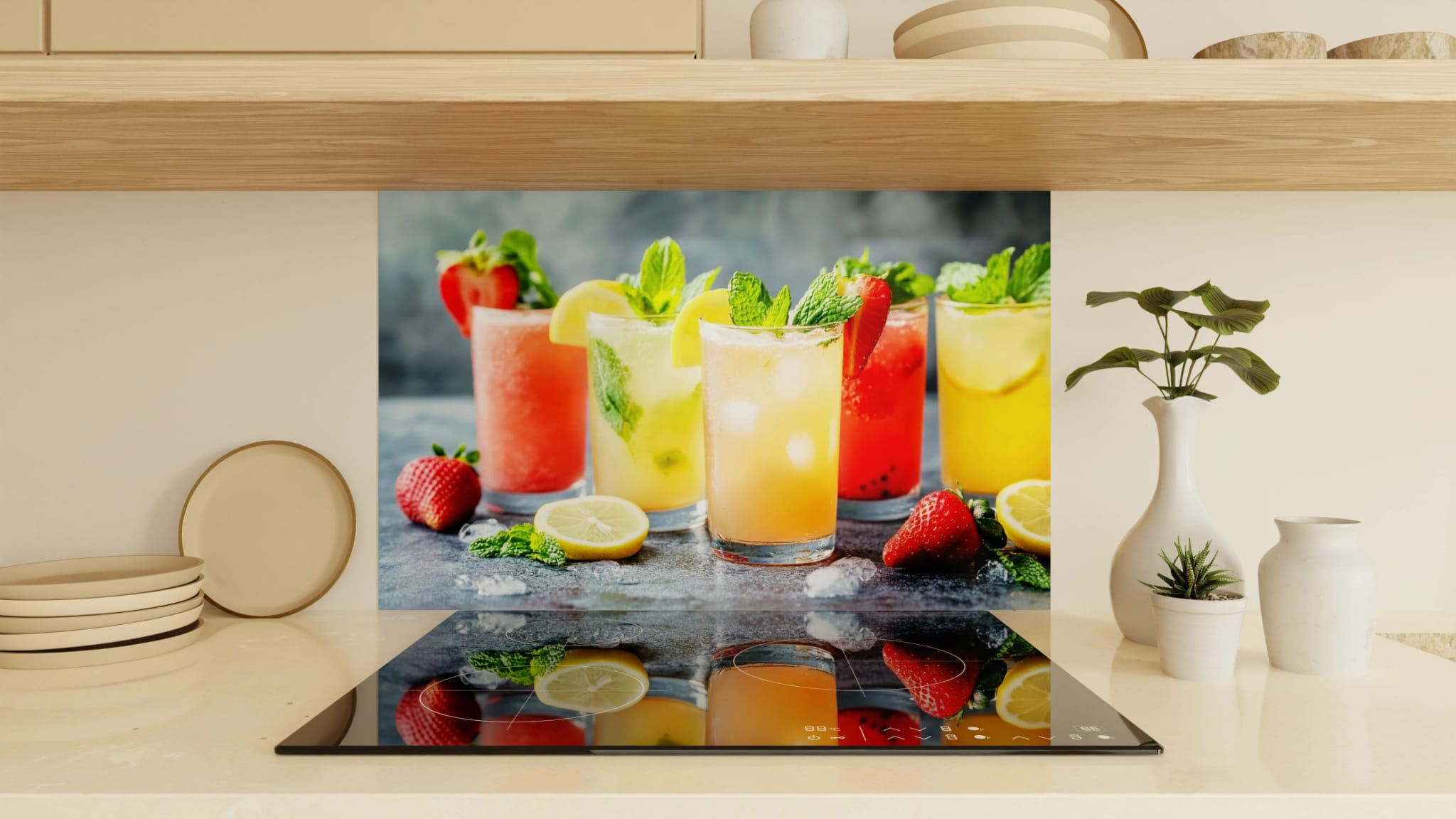 Spritzschutz - Sommerdrinks Bunt Zitrone