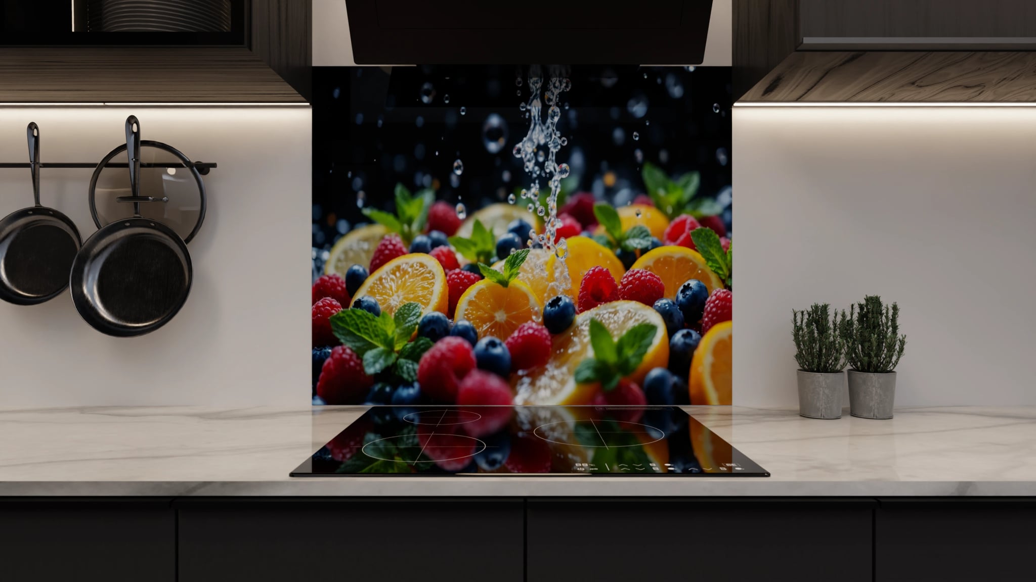 Spritzschutz - Zitrone Beeren Wasserspritzer – Bild 3