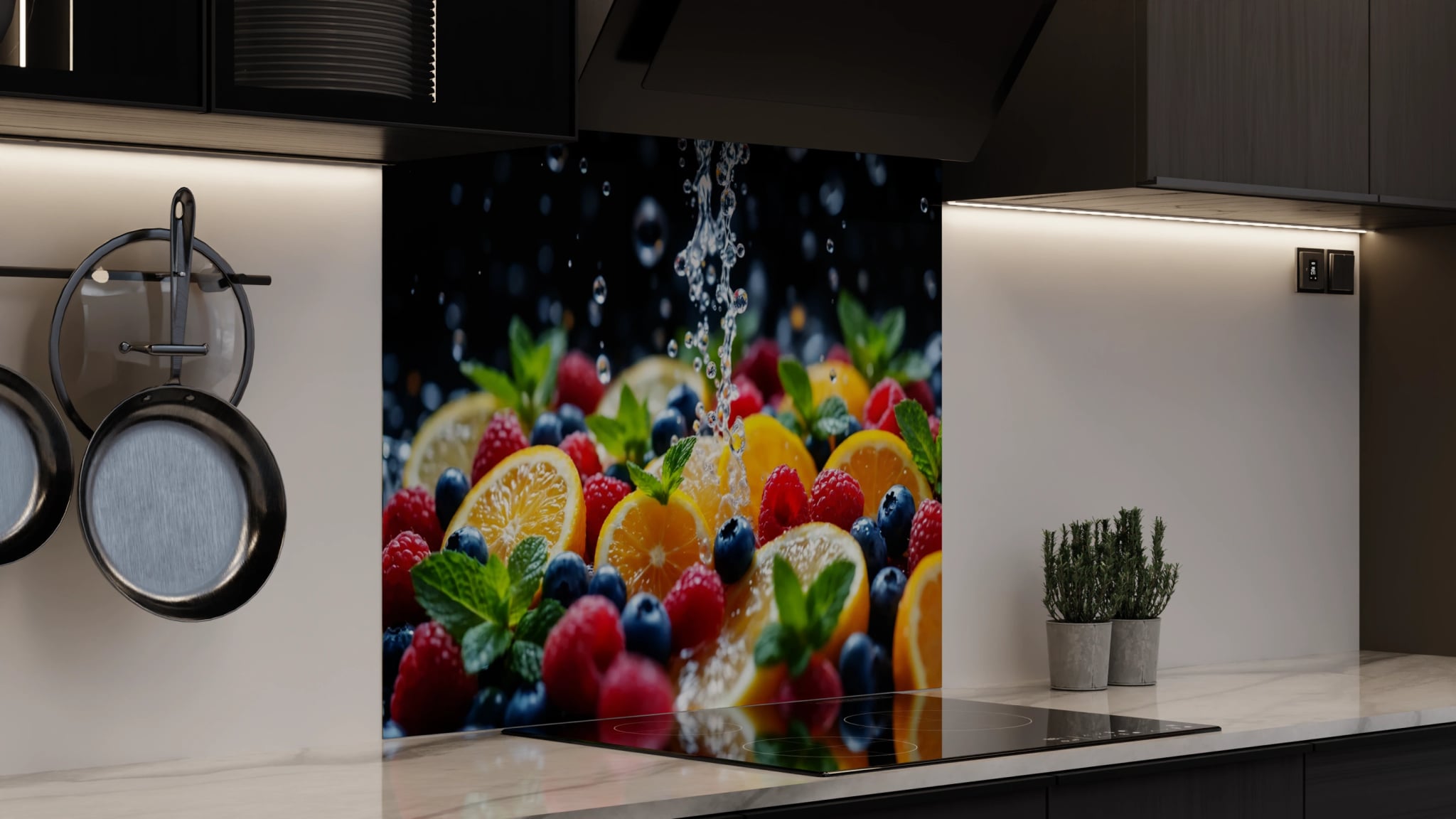 Spritzschutz - Zitrone Beeren Wasserspritzer – Bild 4