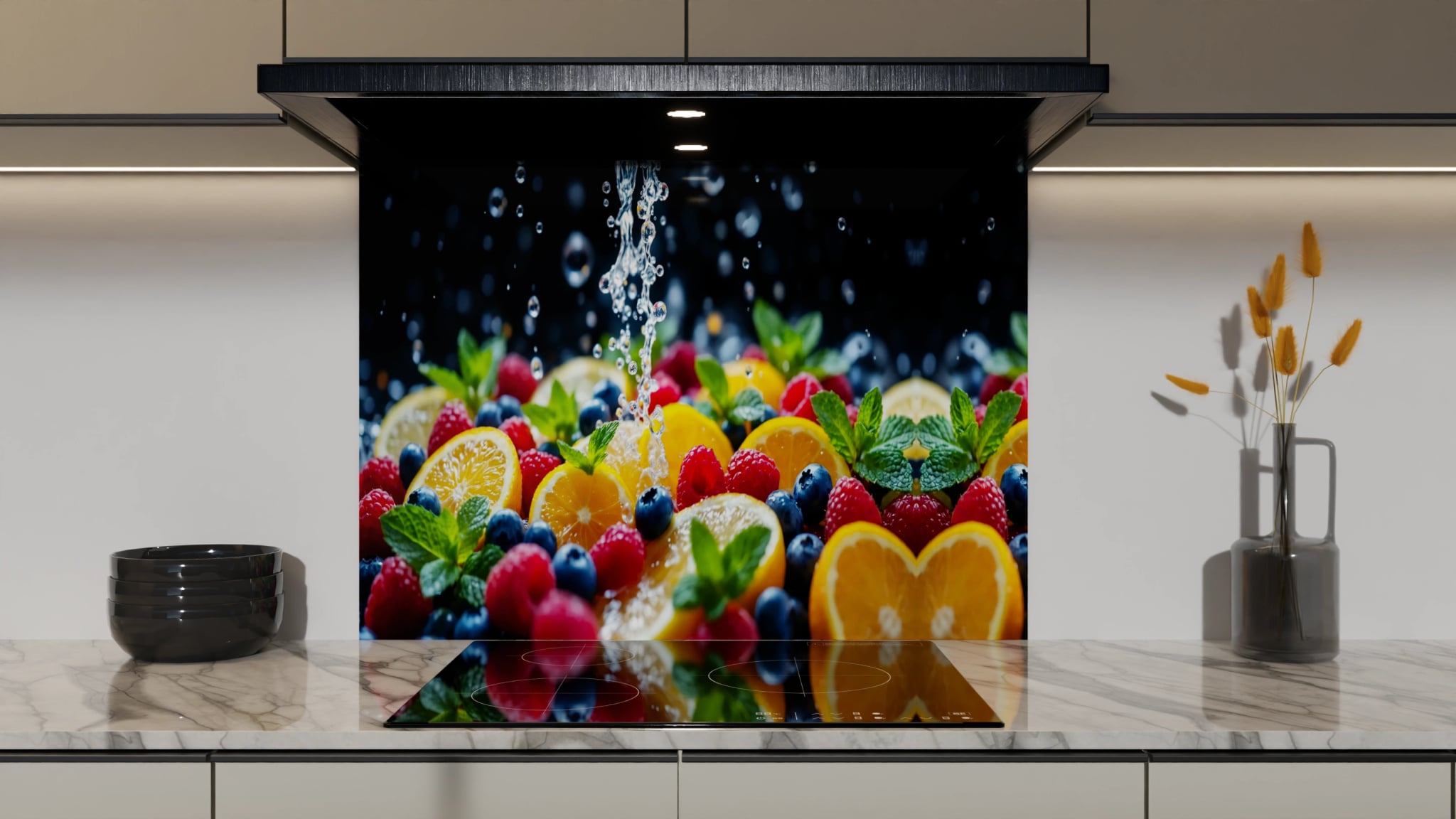 Spritzschutz - Zitrone Beeren Wasserspritzer – Bild 5