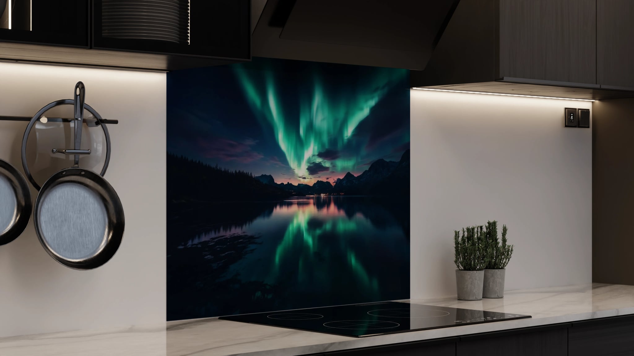Spritzschutz - Nordlichter See Spiegelung – Bild 4