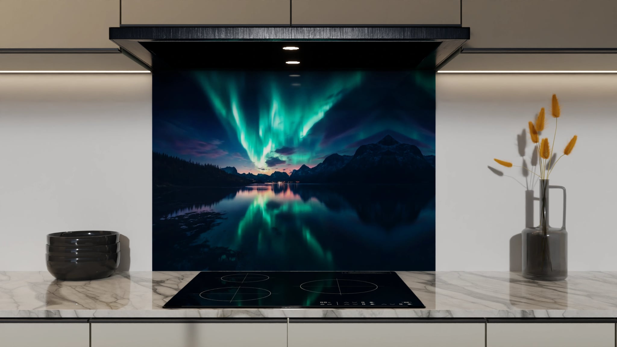 Spritzschutz - Nordlichter See Spiegelung – Bild 5