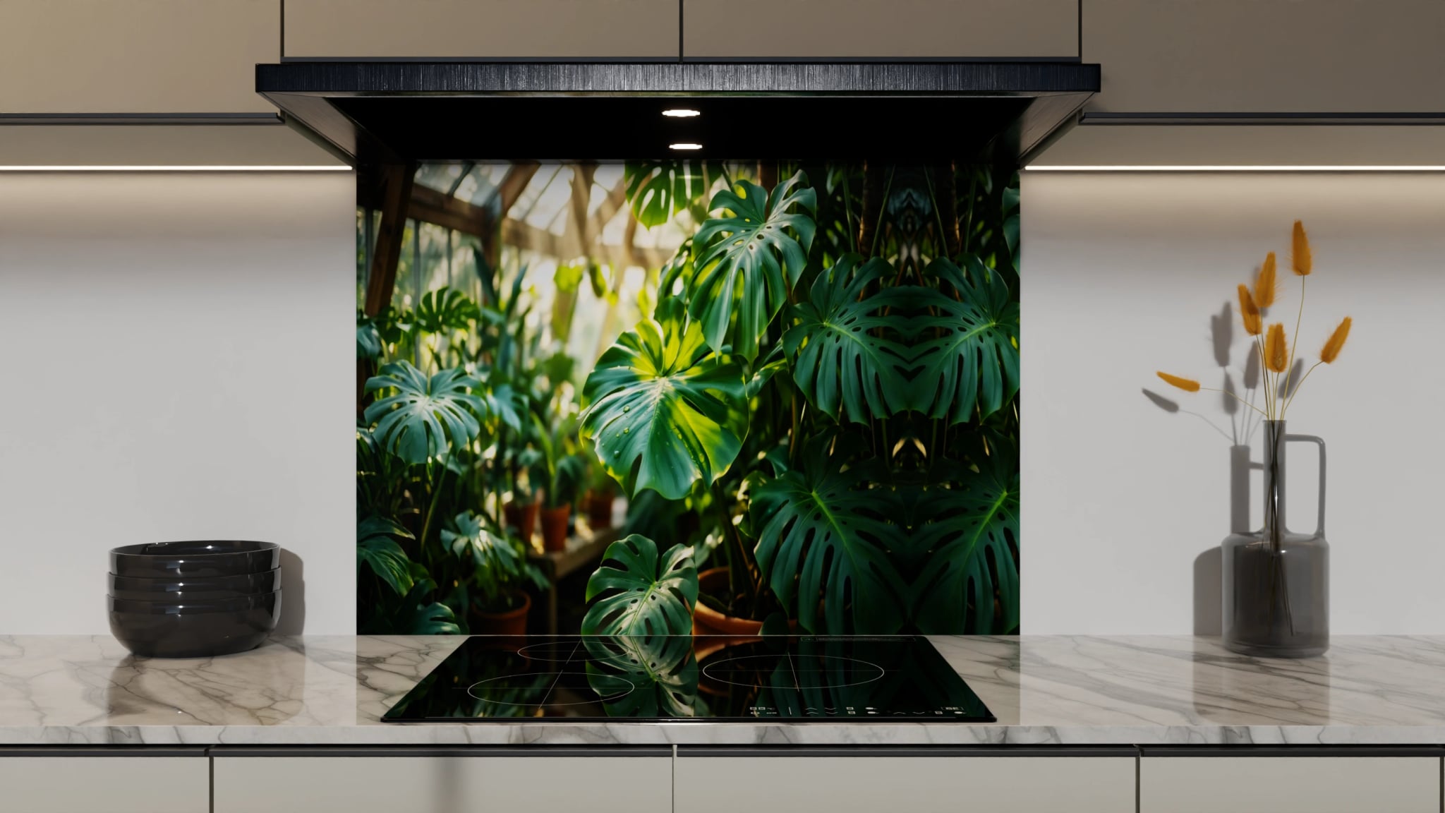 Spritzschutz - Monstera Gewächshaus Sonnenlicht – Bild 5