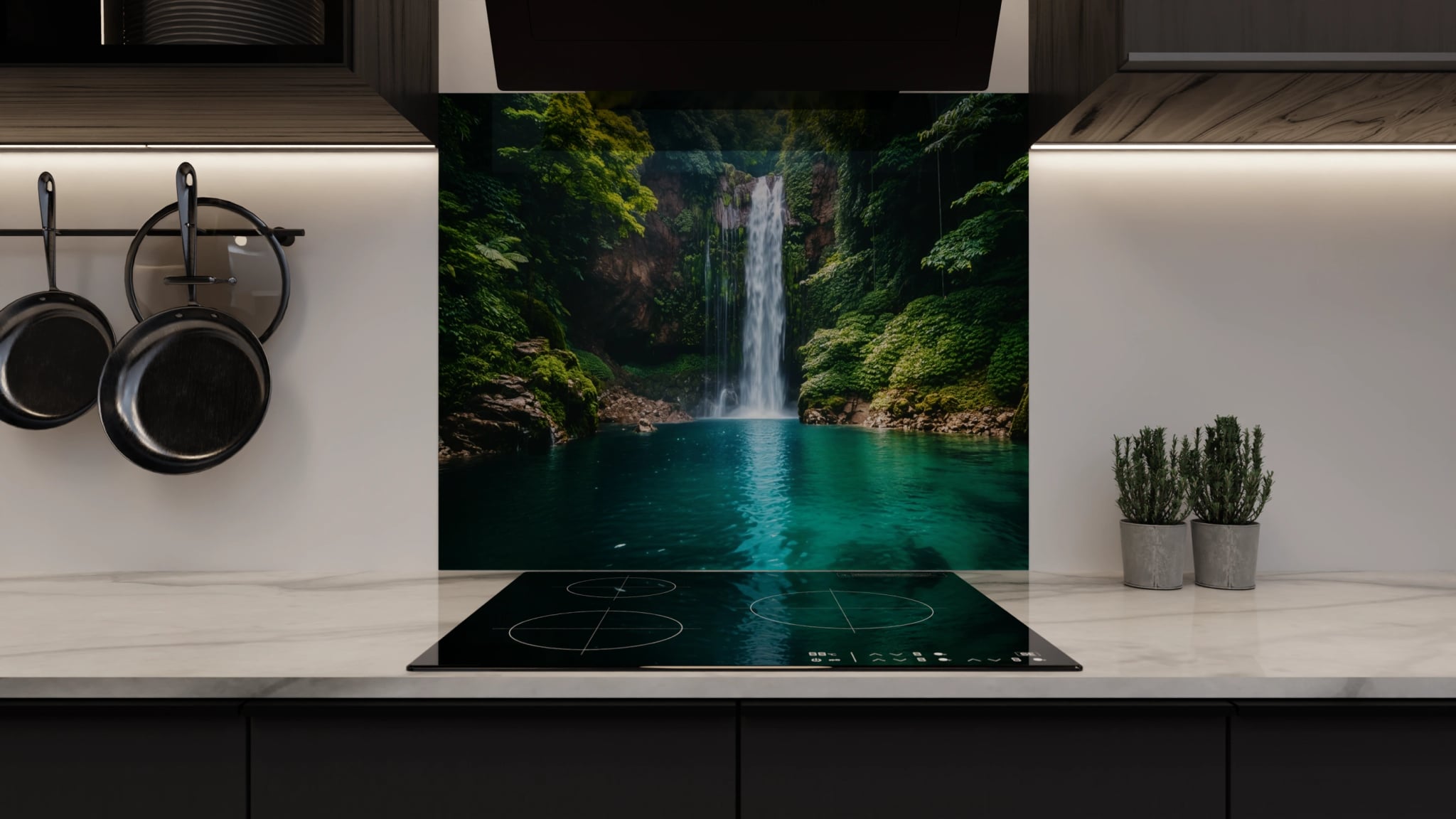 Spritzschutz - Wasserfall Dschungel Türkis – Bild 3