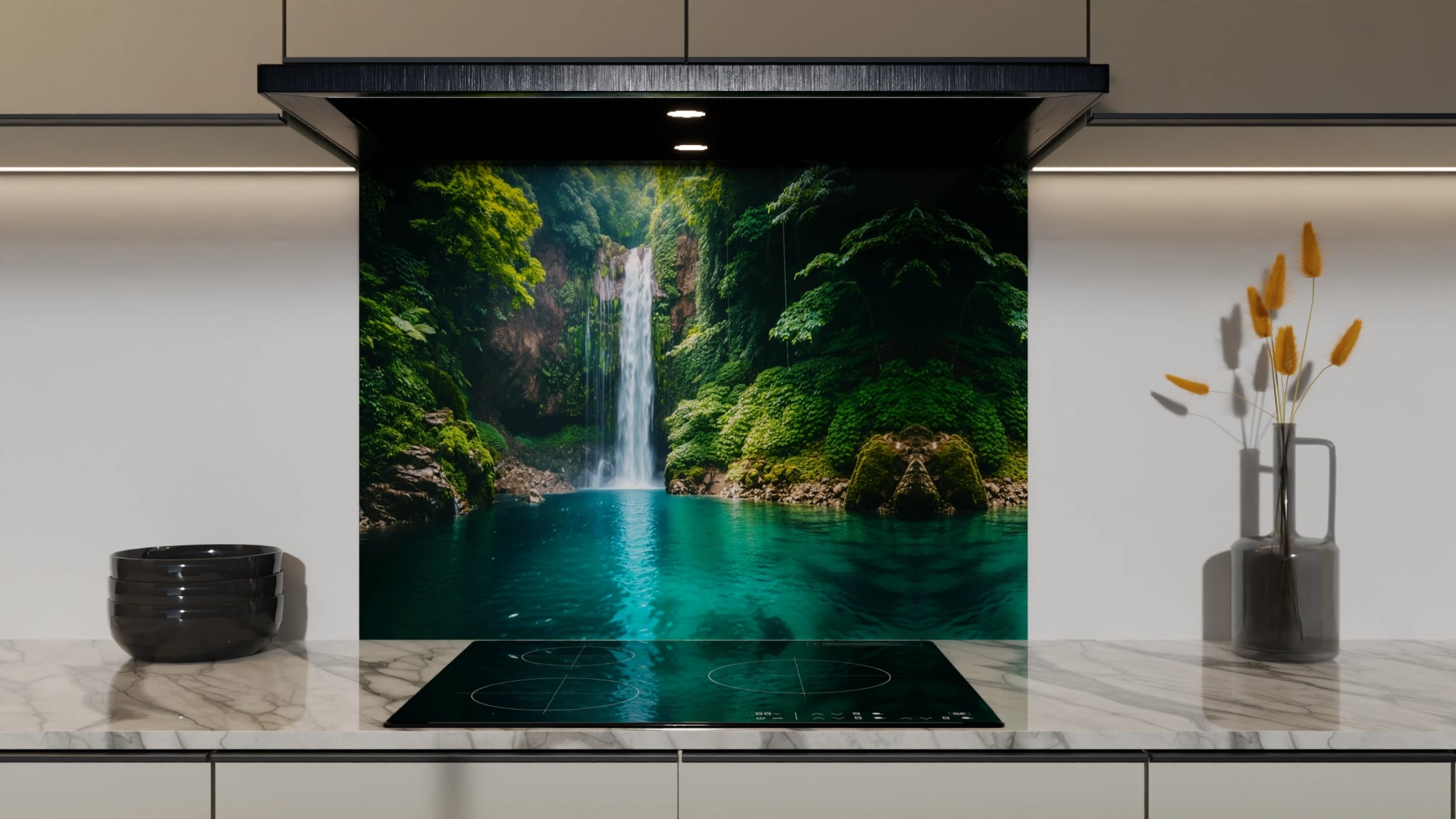 Spritzschutz - Wasserfall Dschungel Türkis – Bild 5