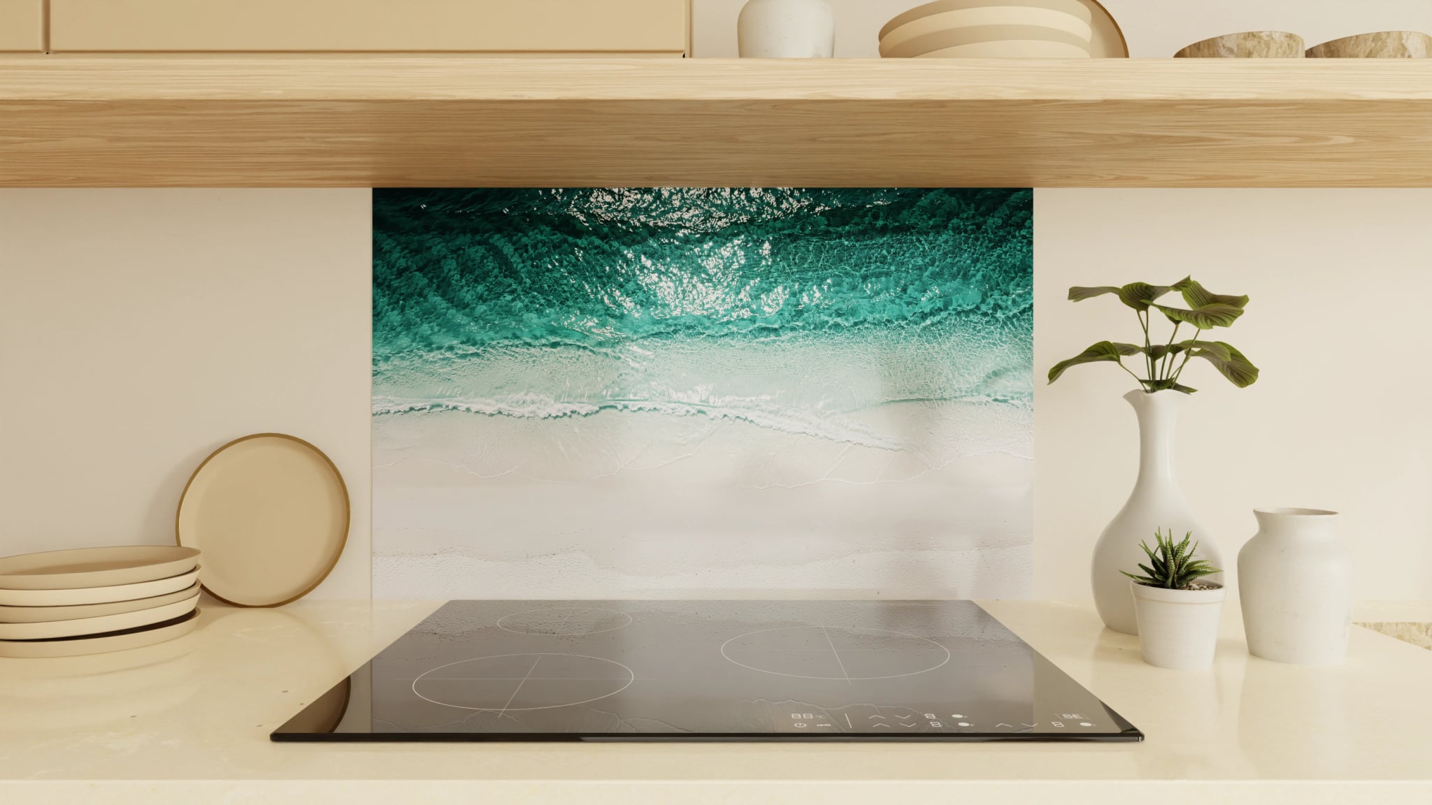 Spritzschutz - Strand Meer Draufsicht Minimal – Bild 1