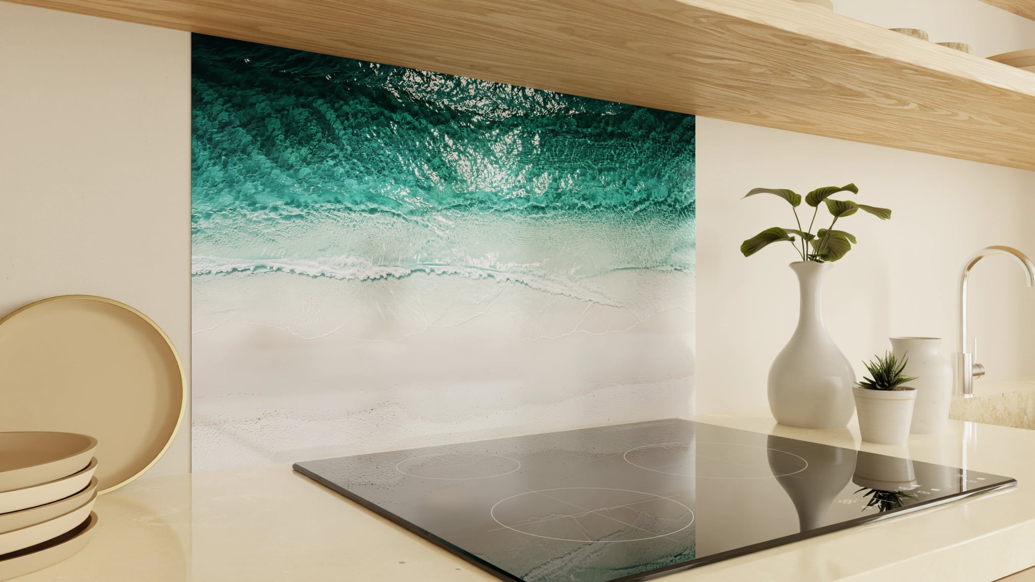Spritzschutz - Strand Meer Draufsicht Minimal – Bild 2