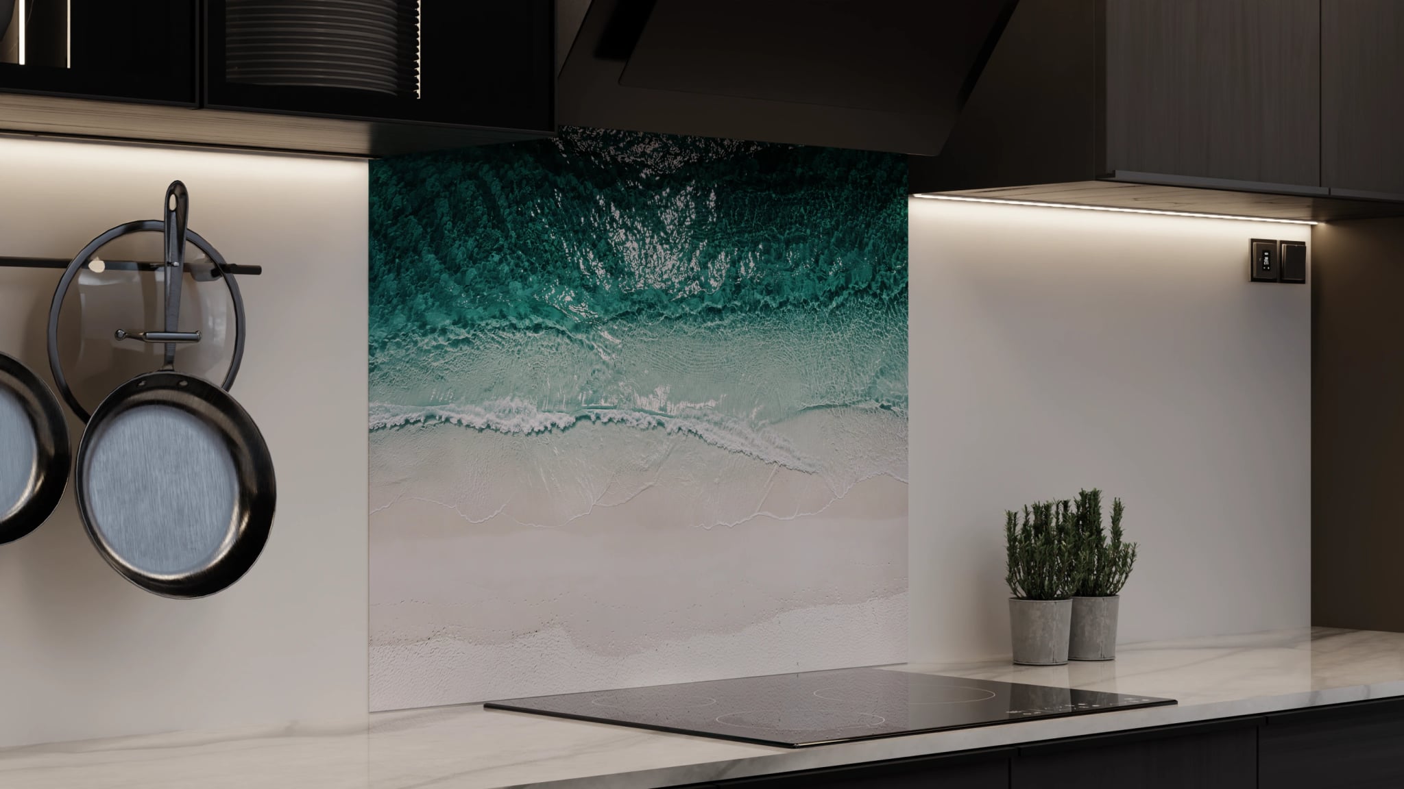 Spritzschutz - Strand Meer Draufsicht Minimal – Bild 4