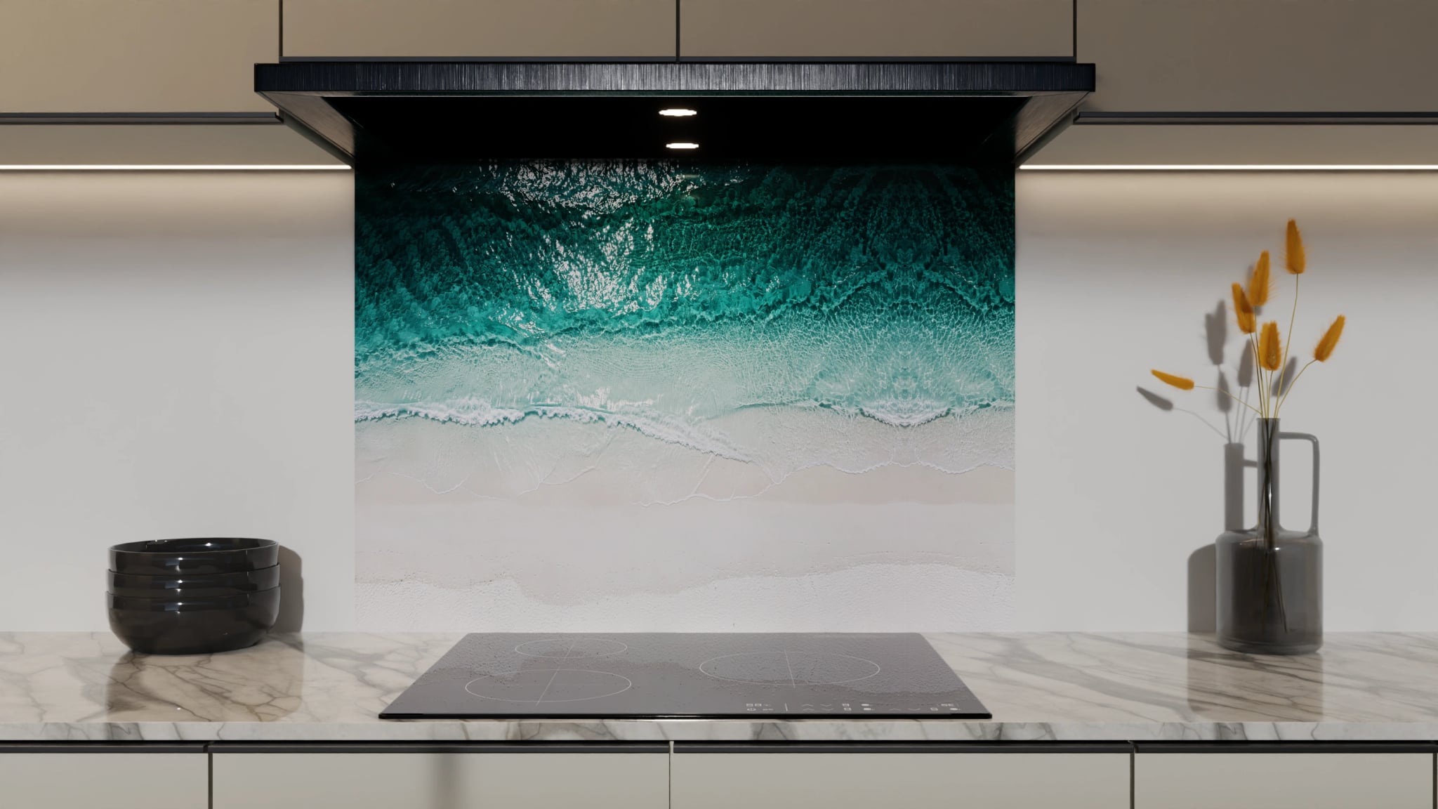Spritzschutz - Strand Meer Draufsicht Minimal – Bild 5